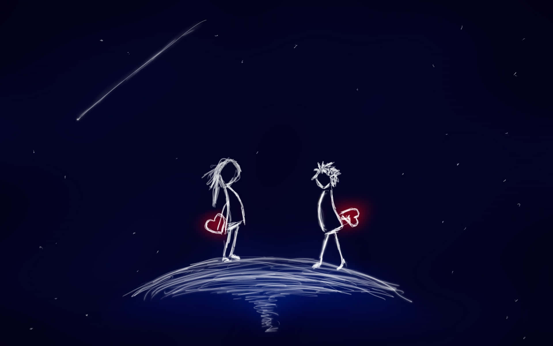 Romantik Koyu Mavi Duvar Kağıdı