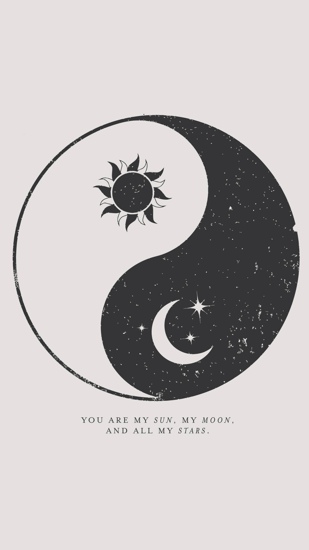 Ruhani Estetik Güneş-Ay Yin Yang Duvar Kağıdı