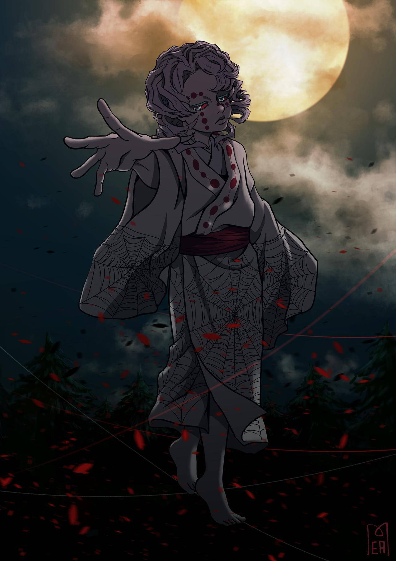 Rui ile Gece Demon Slayer Duvar Kağıdı