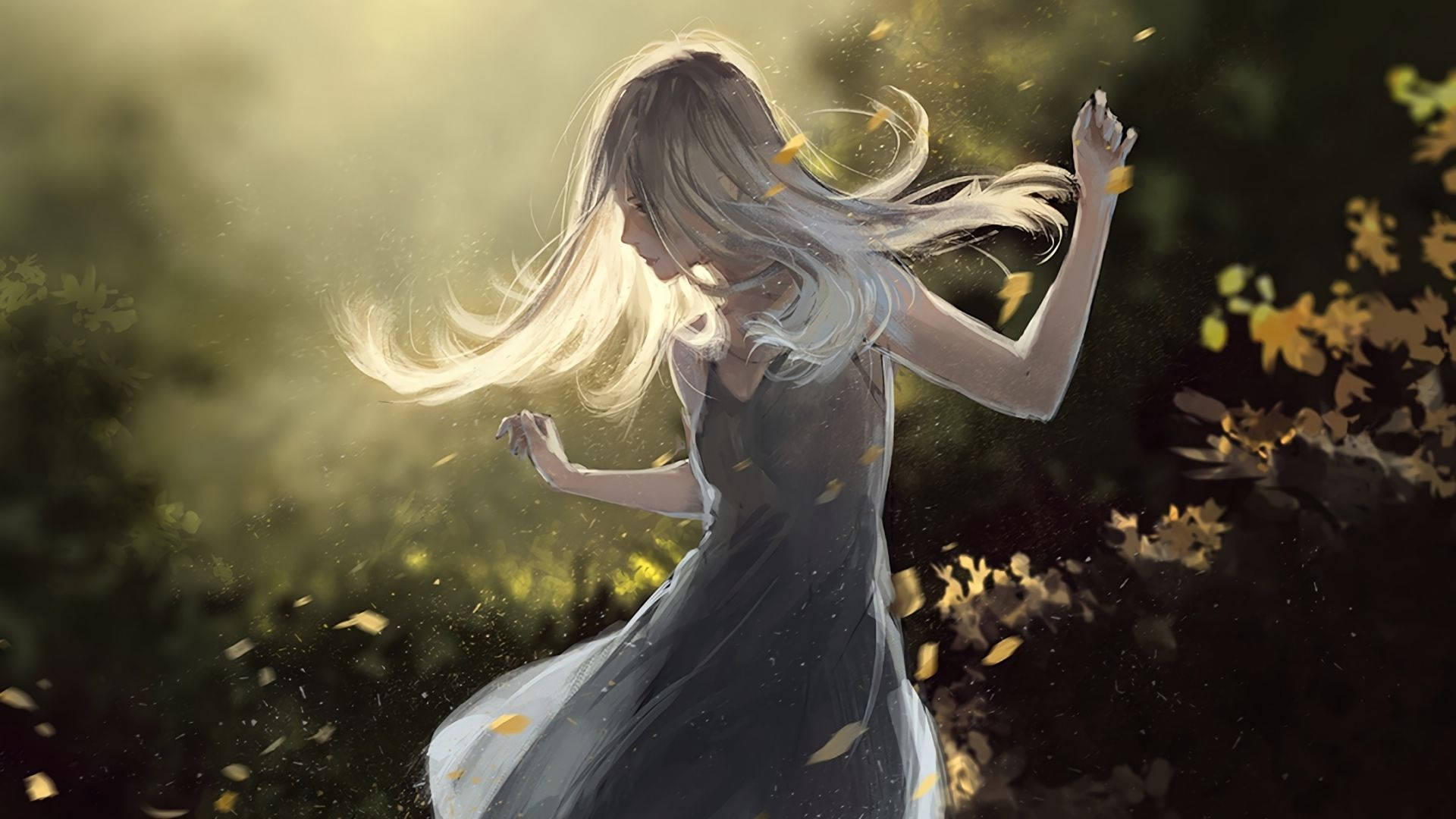 Rüya Gibi Anime Kız Dansı Duvar Kağıdı