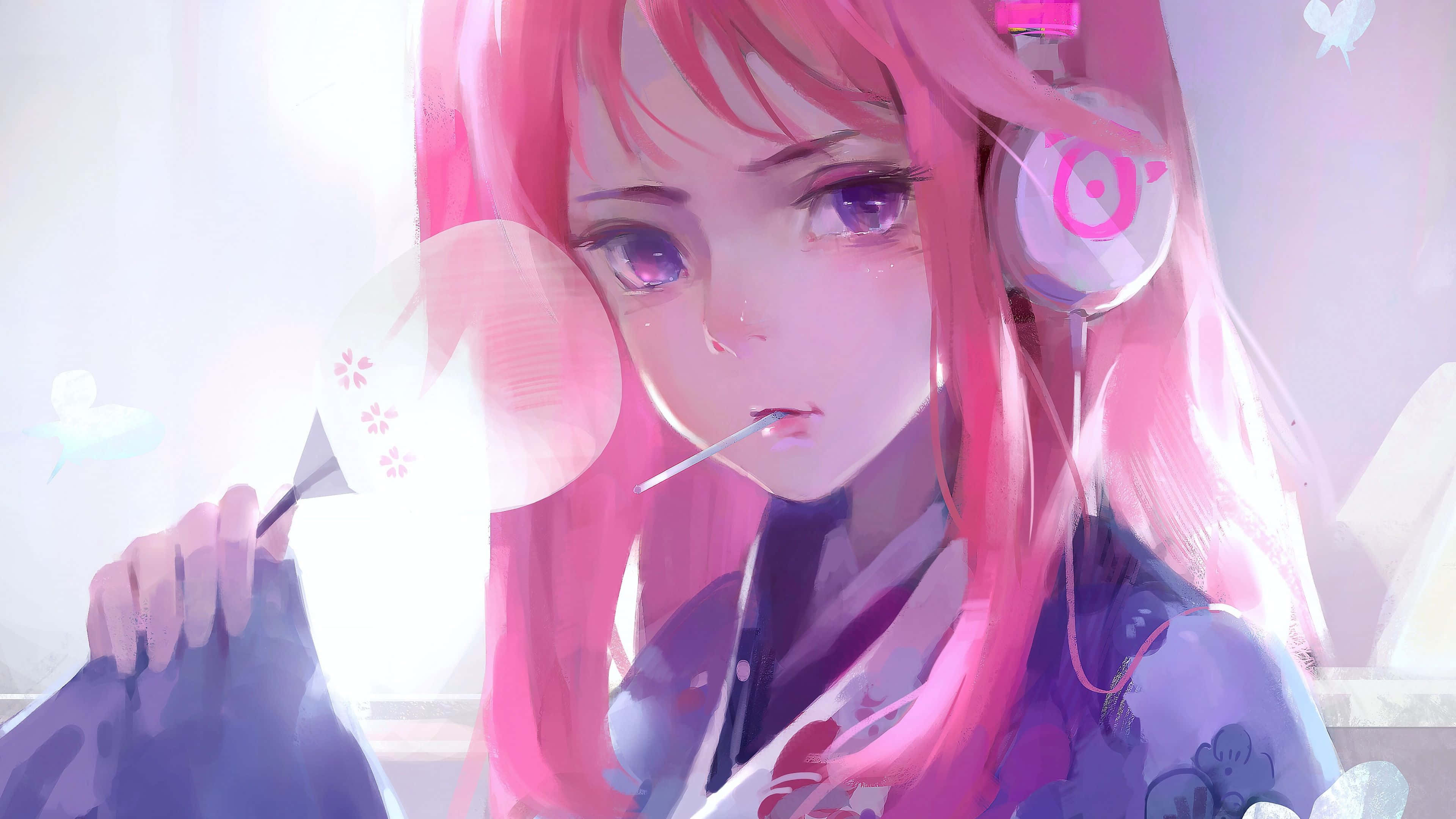 Rüya gibi pembe anime estetiği Duvar Kağıdı