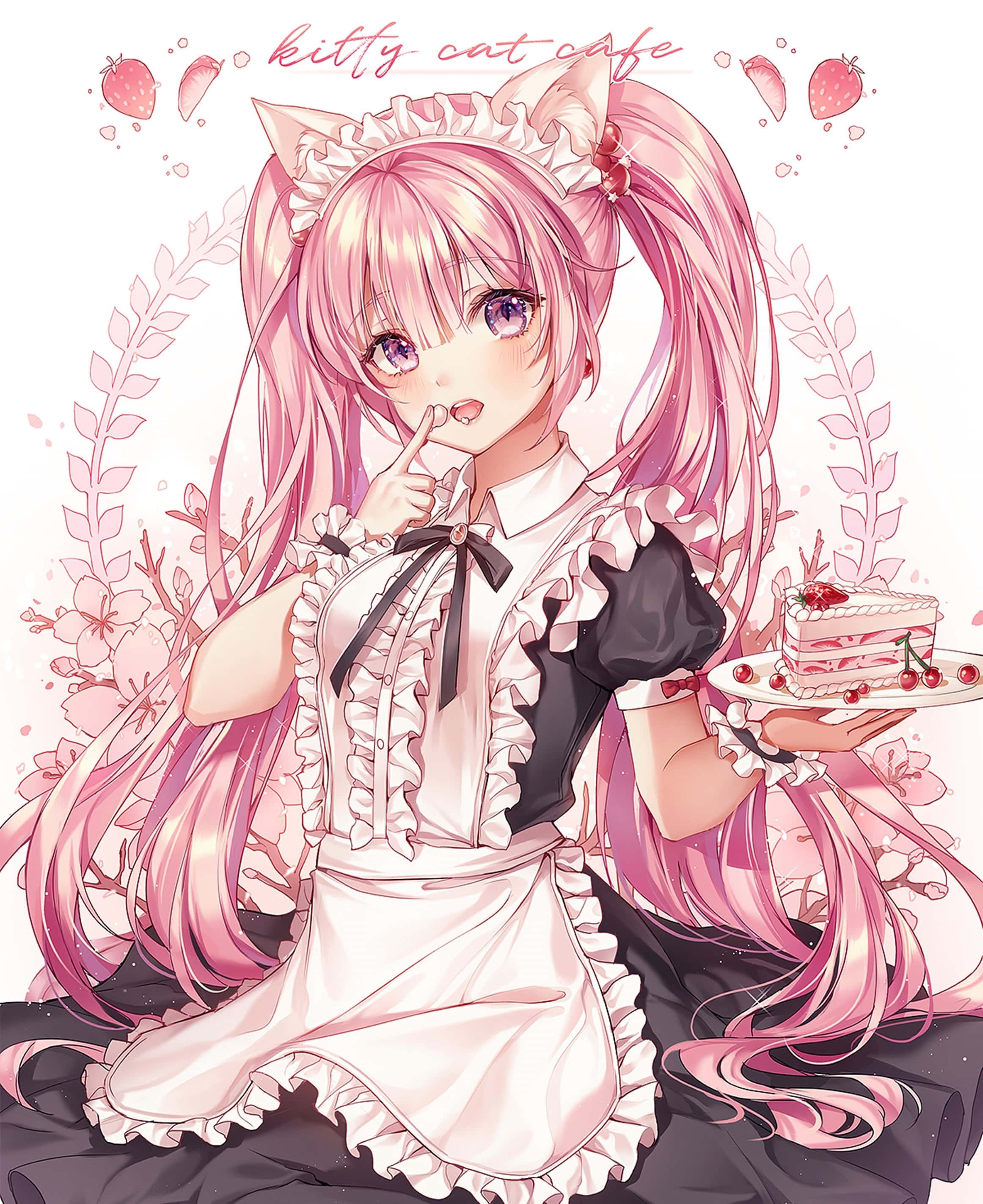 Rüya gibi pembe anime estetiği oda Duvar Kağıdı