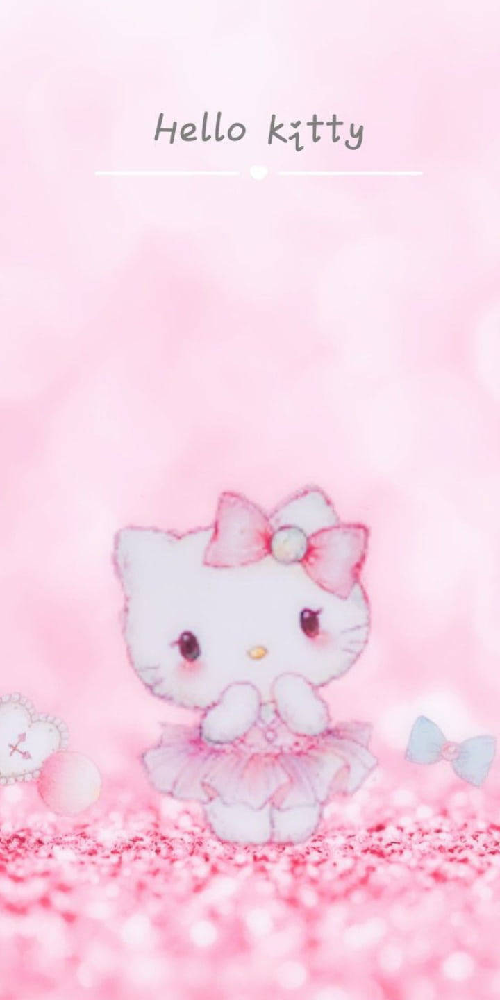 Rüya Gibi Pembe Hello Kitty Bulanık Arka Plan Duvar Kağıdı