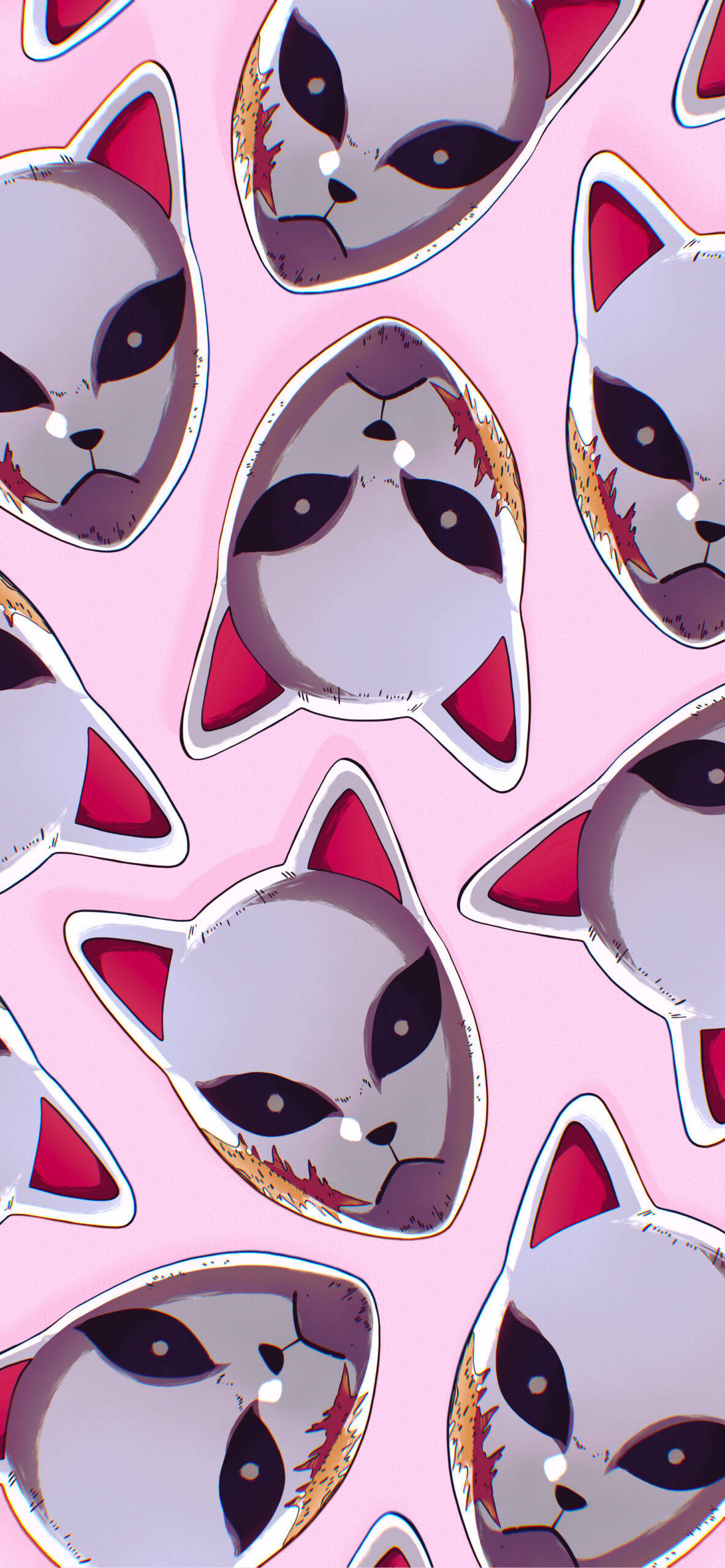 Sabito Demon Slayer Mask Pembe Poster Duvar Kağıdı