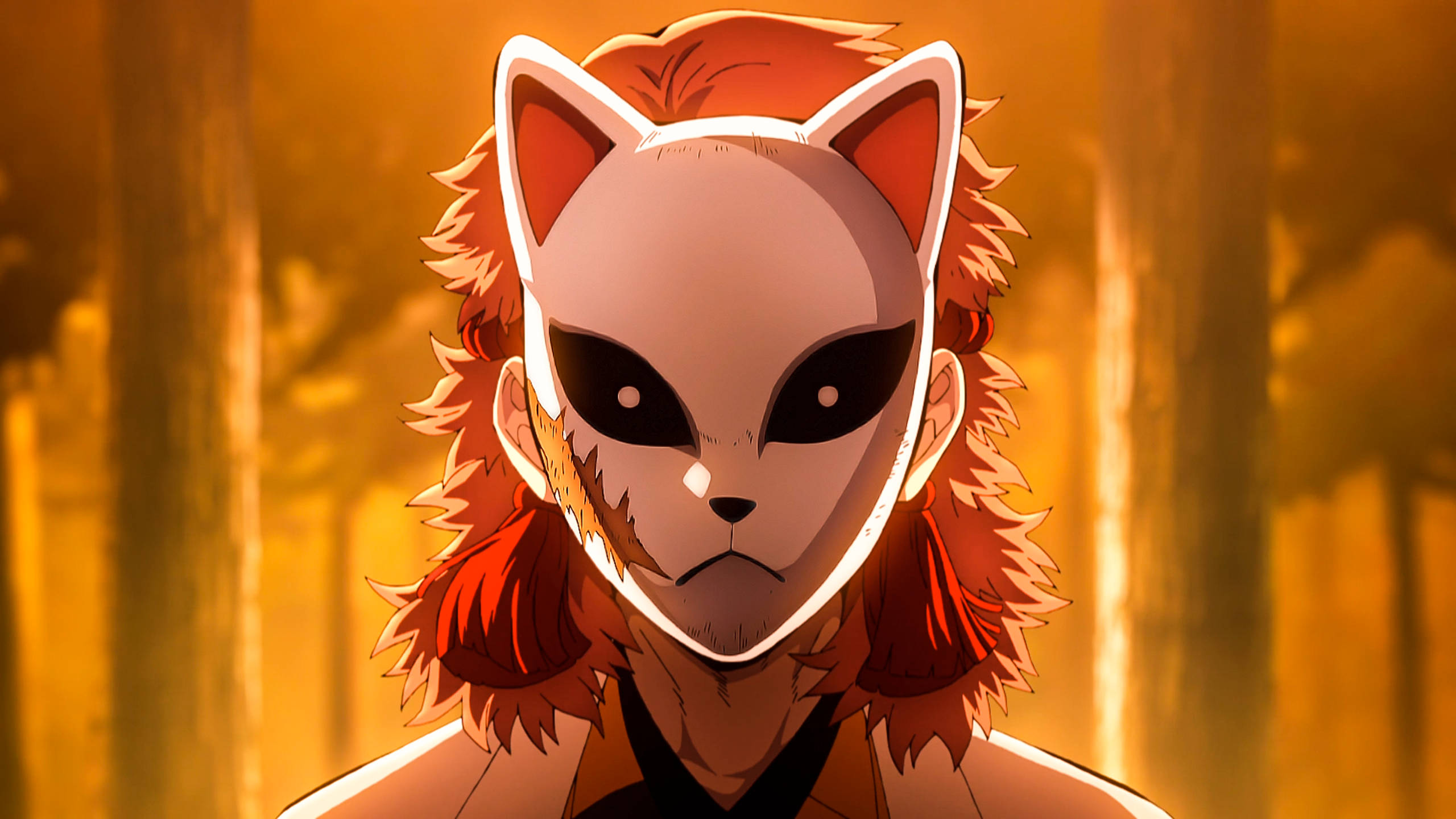 Sabito, Kitsune Mask Takmış Demon Slayer Duvar Kağıdı
