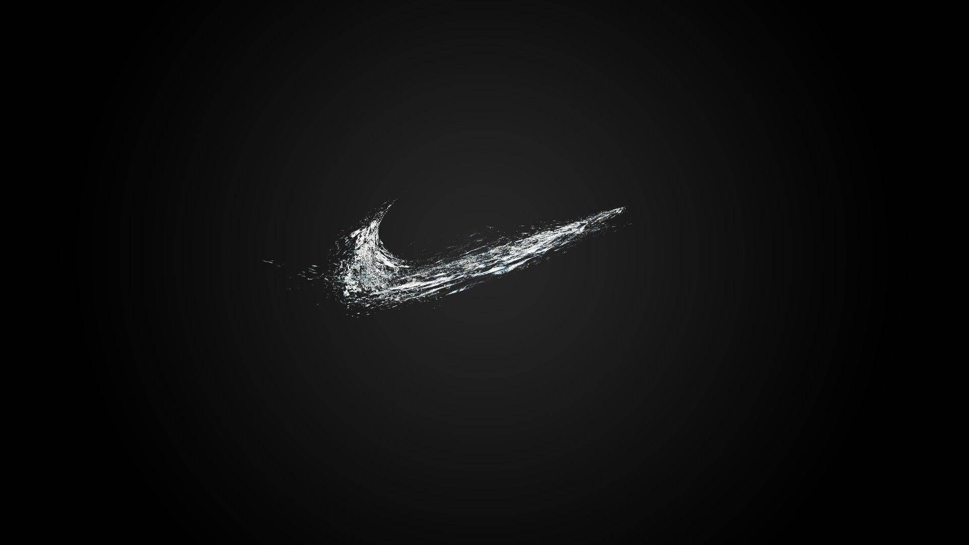 Sade Nike Logosu Havalı Siyah Çubuk Adam Bilgisayara Bakıyor Duvar Kağıdı