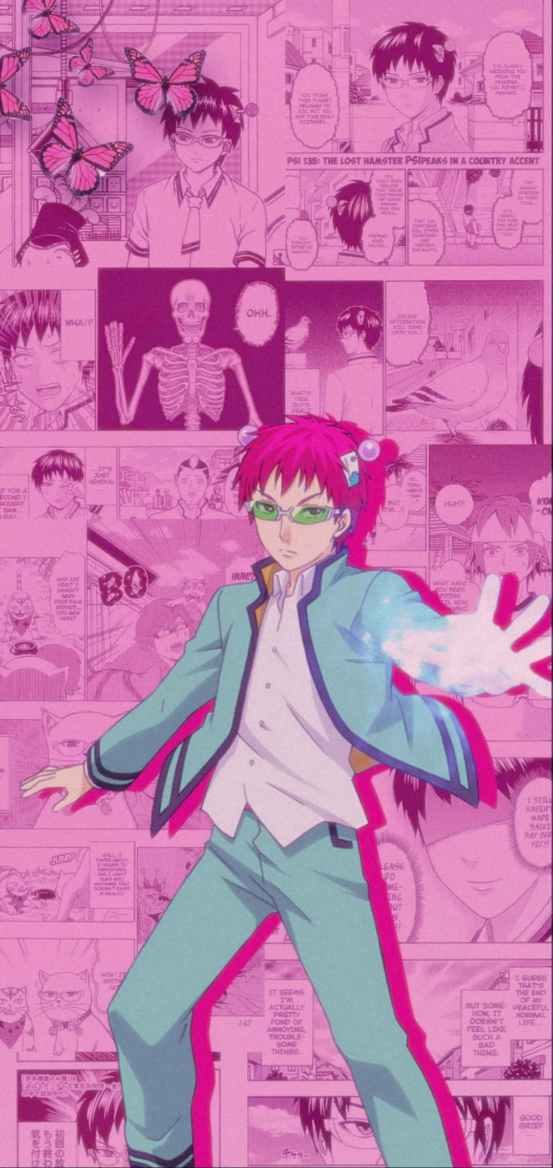 Saiki Kusuo, psişik güçleriyle "Saiki Kusuo No Psi Nan" animesinde Duvar Kağıdı