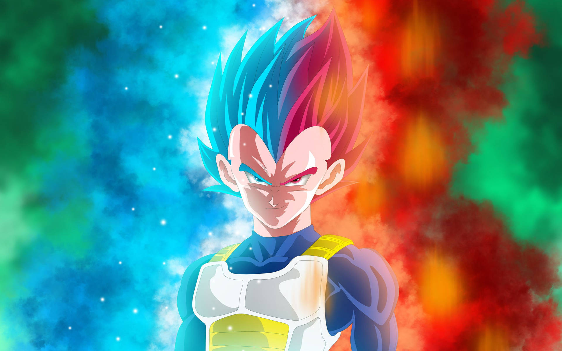 Renkli renklerde Vegeta Dragon Ball, süper saiyan anime karakteri. Dragon ball z süper broly.
