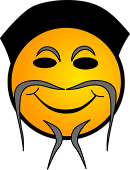 Sakallı Gülümseyen Emoji Grafiği Duvar Kağıdı