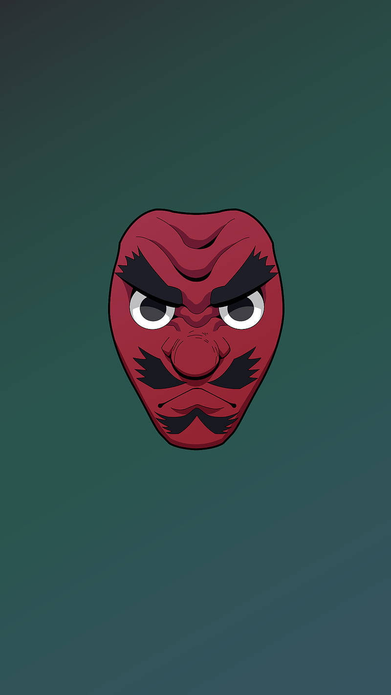 Sakonji Koyu Kırmızı Demon Slayer Maskesi Duvar Kağıdı