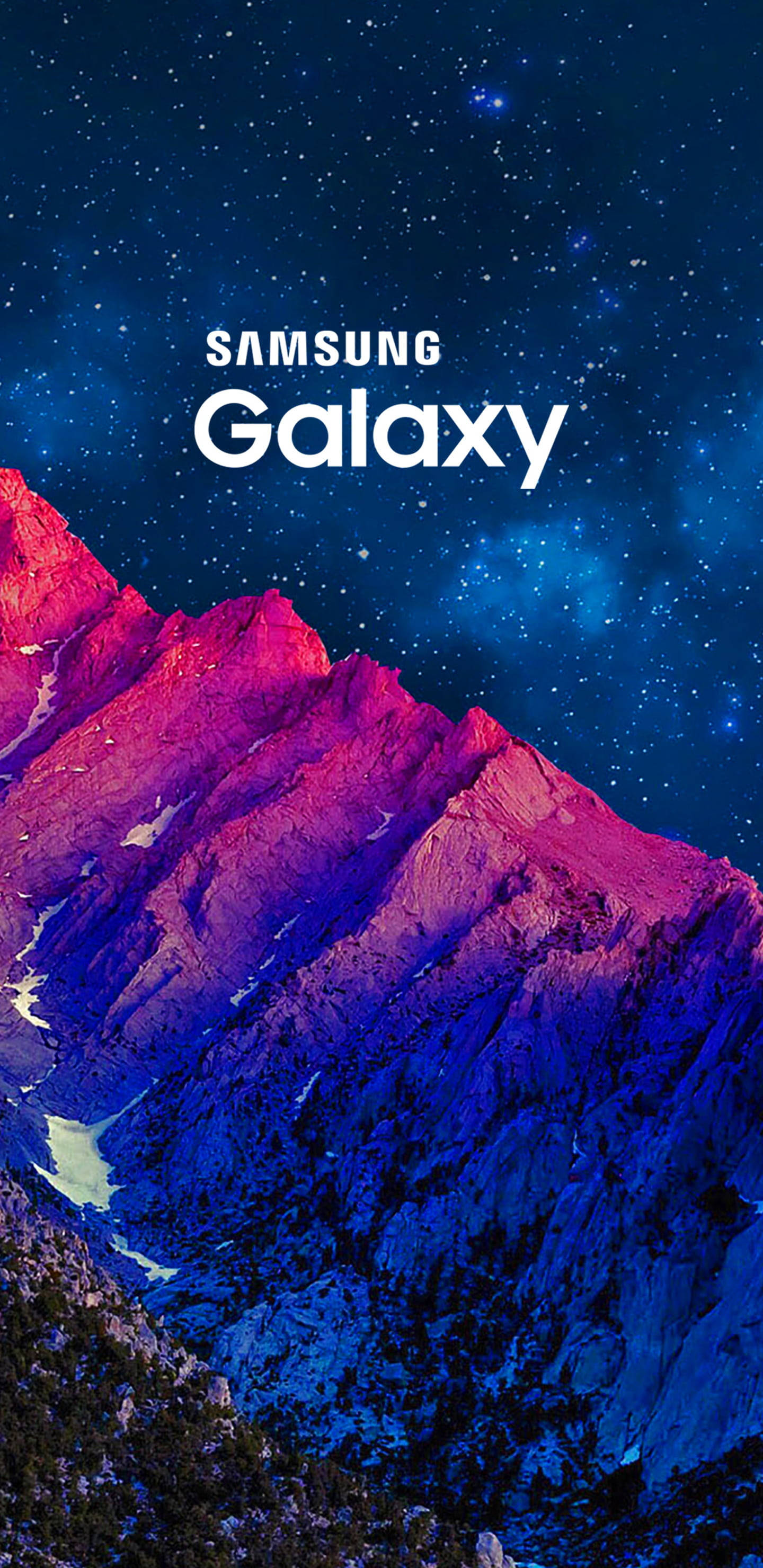 Samsung Galaxy J6 Alacakaranlık Dağ Zirvelerini Aydınlatıyor Duvar Kağıdı