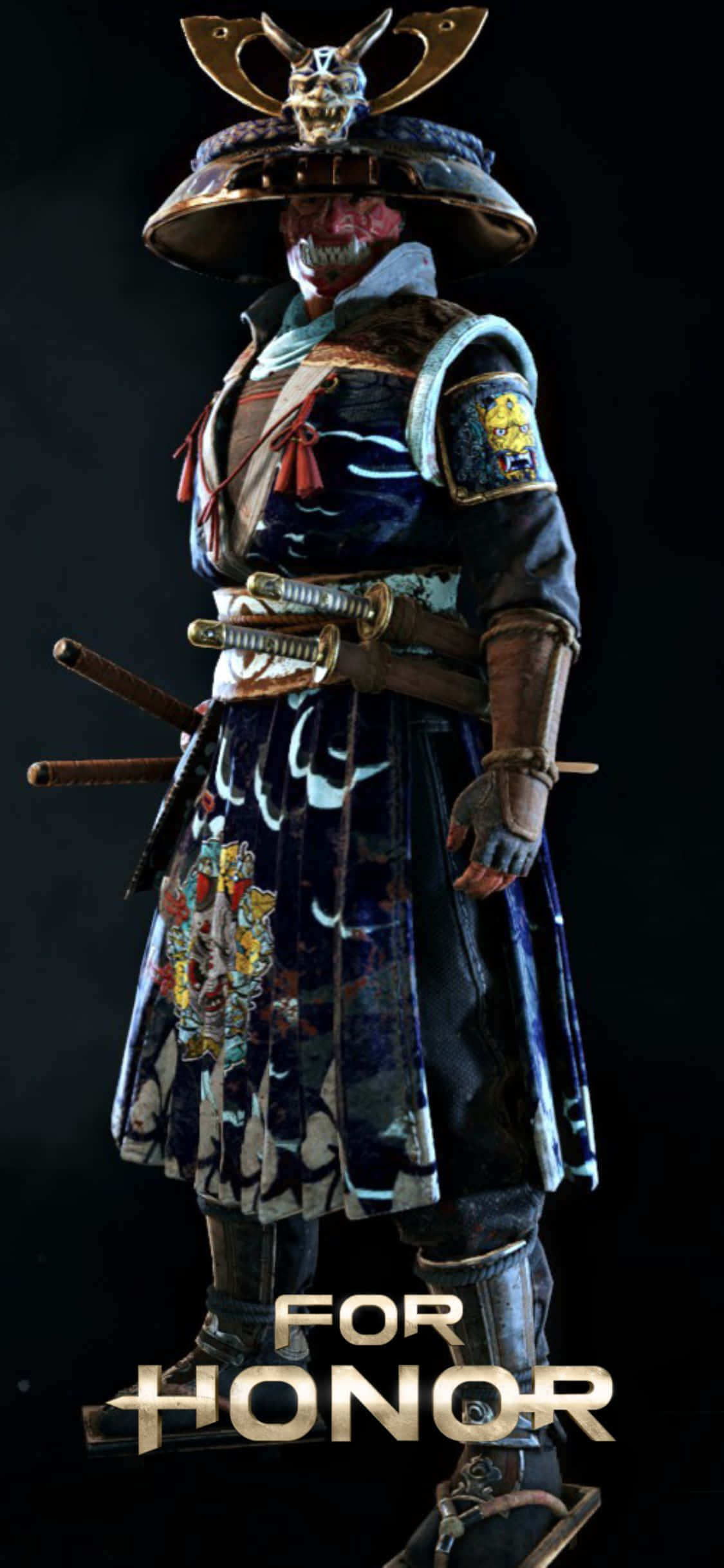 üzerinde for honor yazan samuray kostümlü bir adam Duvar Kağıdı