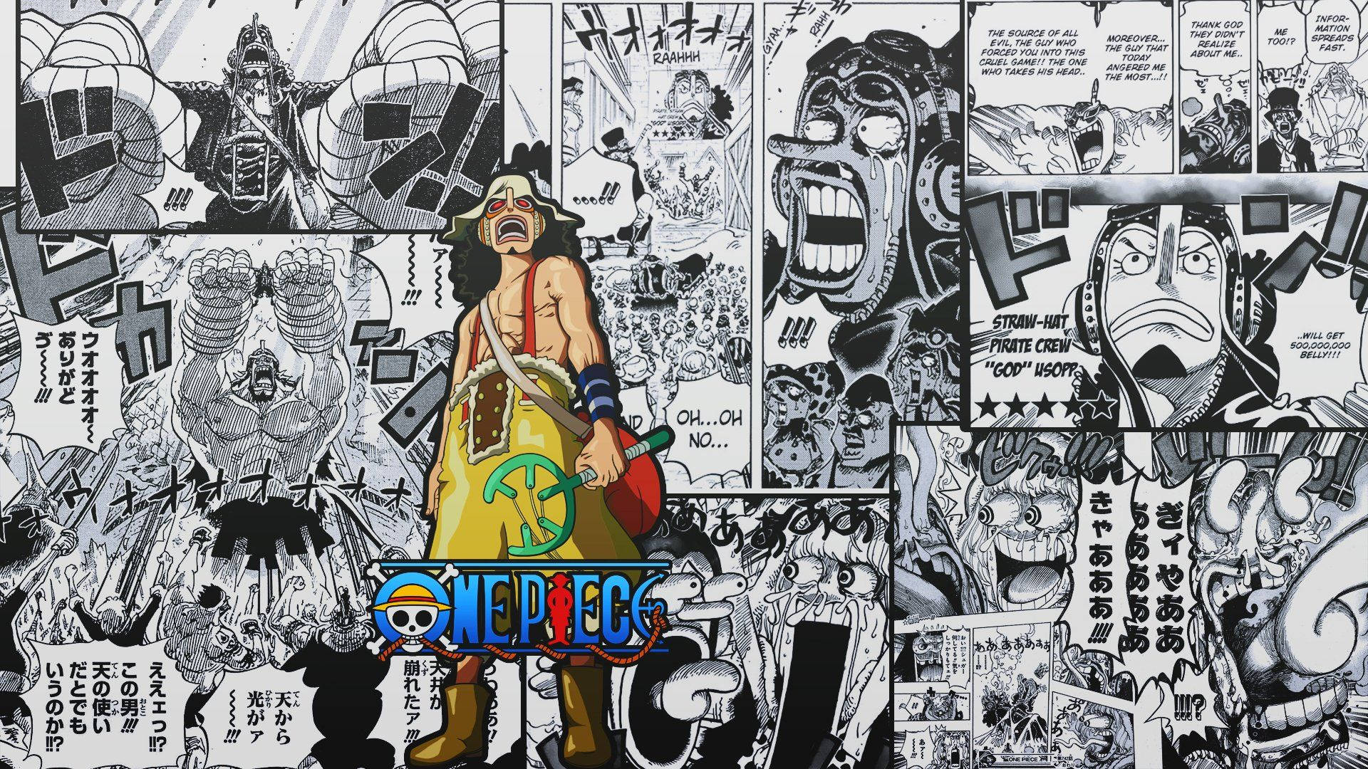 Şapkalı Usopp Manga Paneli Duvar Kağıdı