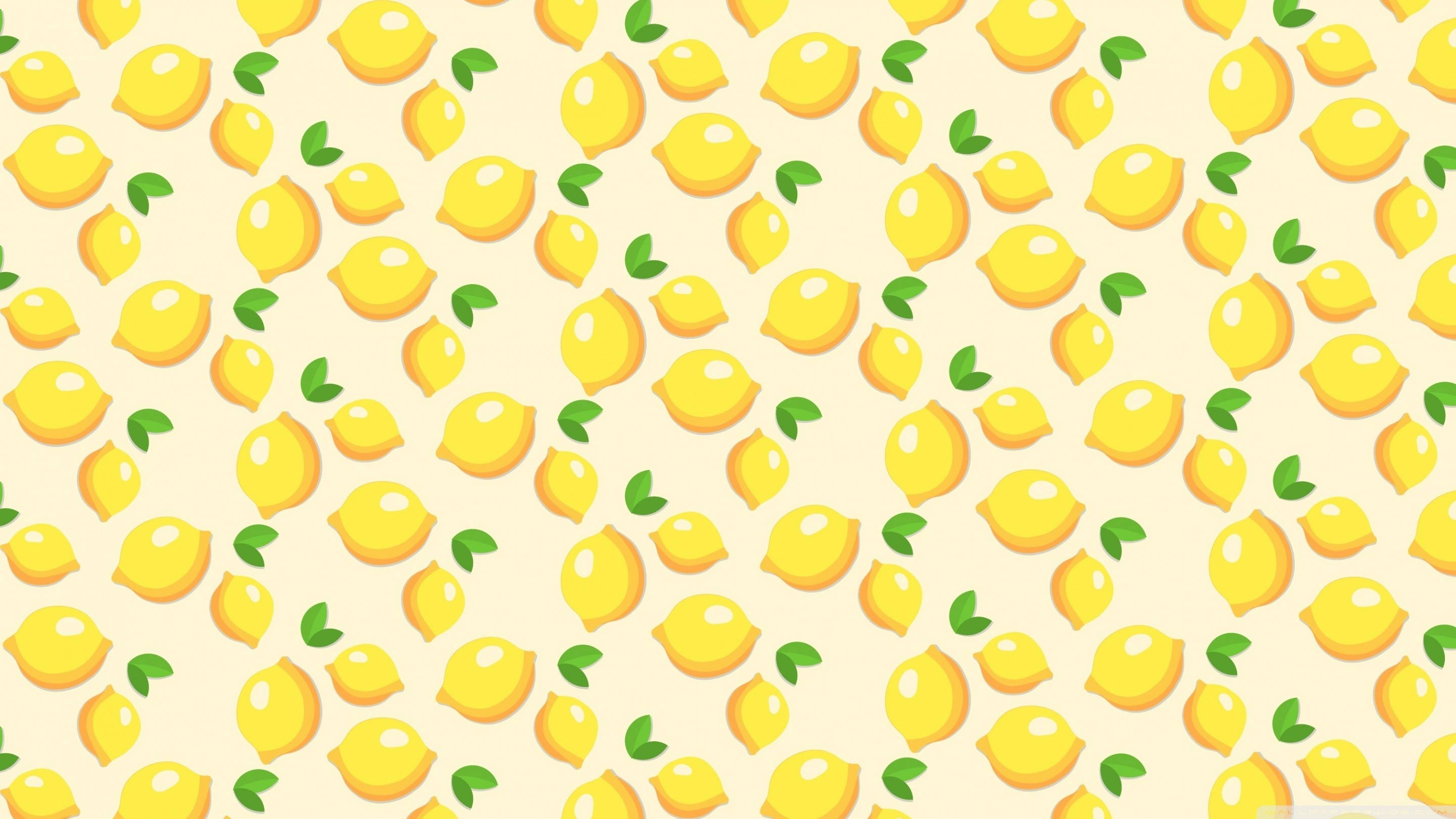Sarı Estetik Limon Kollajı Bilgisayar İçin Duvar Kağıdı