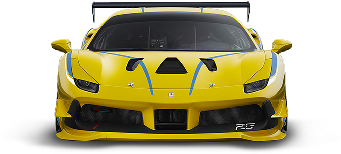 Sarı Ferrari Yarış Arabası Önden Görünüm Duvar Kağıdı