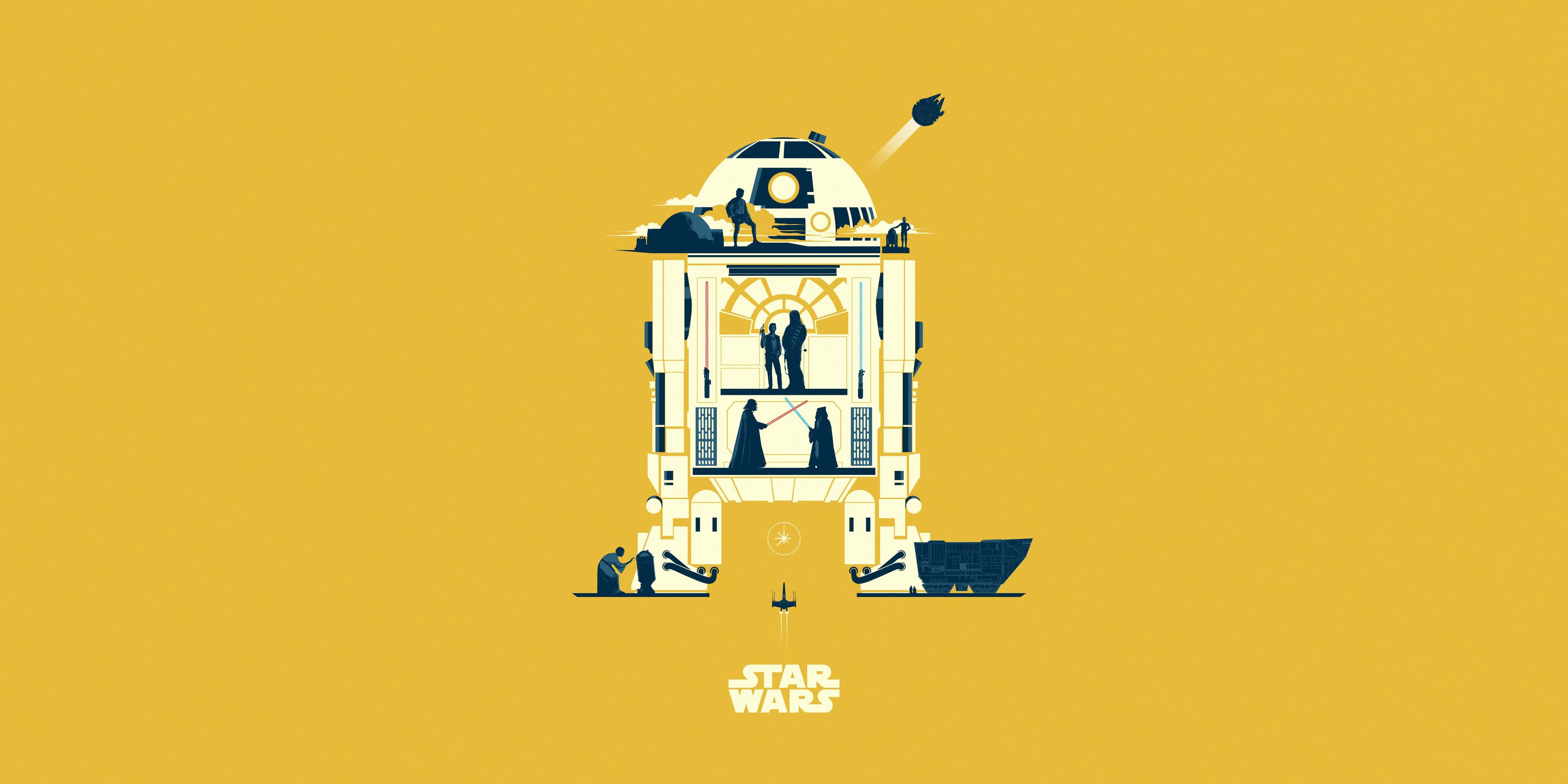 Sarı R2-D2 iPad Duvar Kağıdı