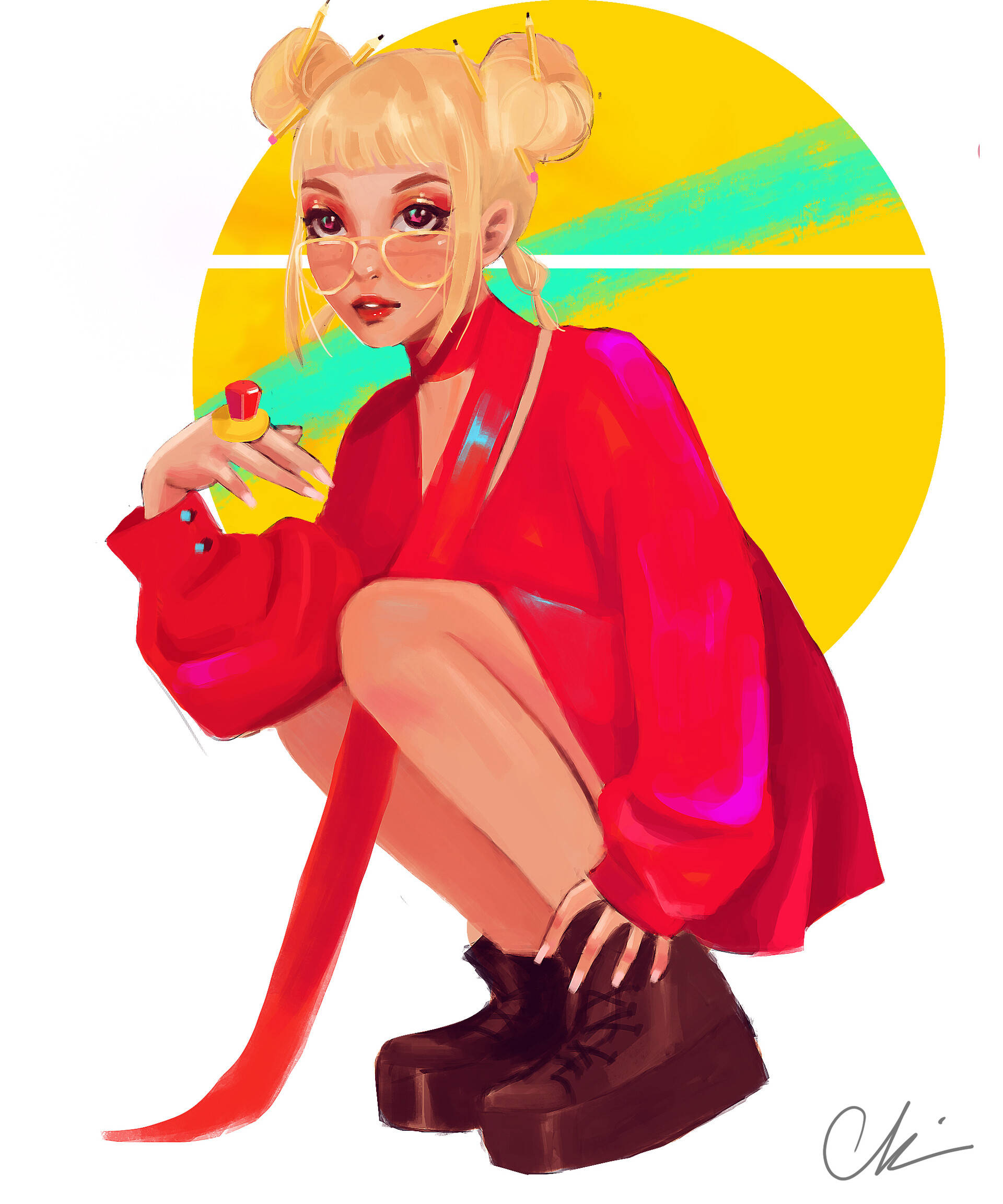 Sarı Saçlı Doja Cat Hayran Sanatı Duvar Kağıdı
