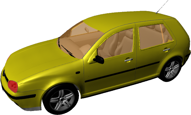 Sarı Sedan 3D Model Duvar Kağıdı