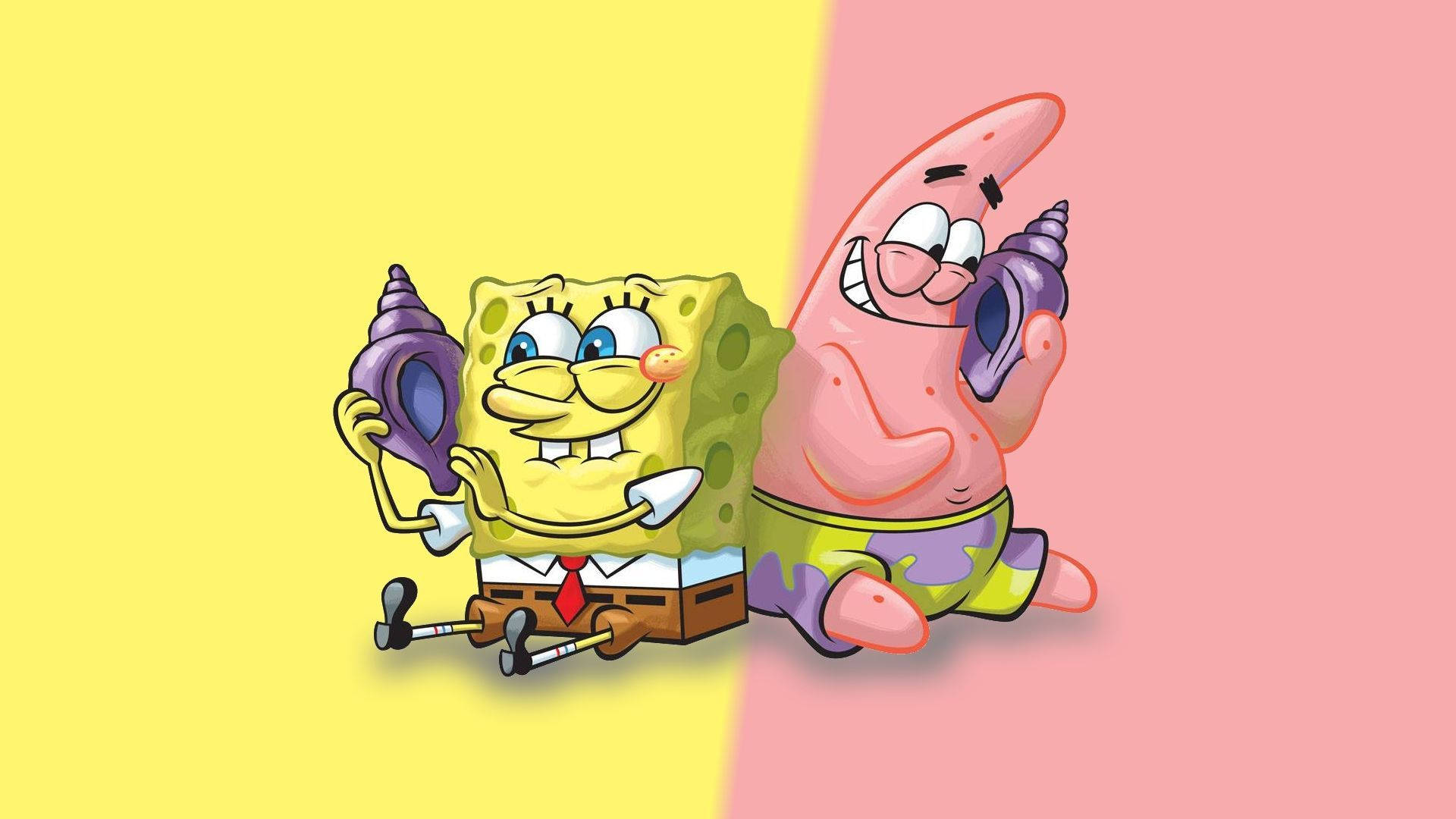 Sarı ve Pembe SüngerBob ve Patrick Duvar Kağıdı