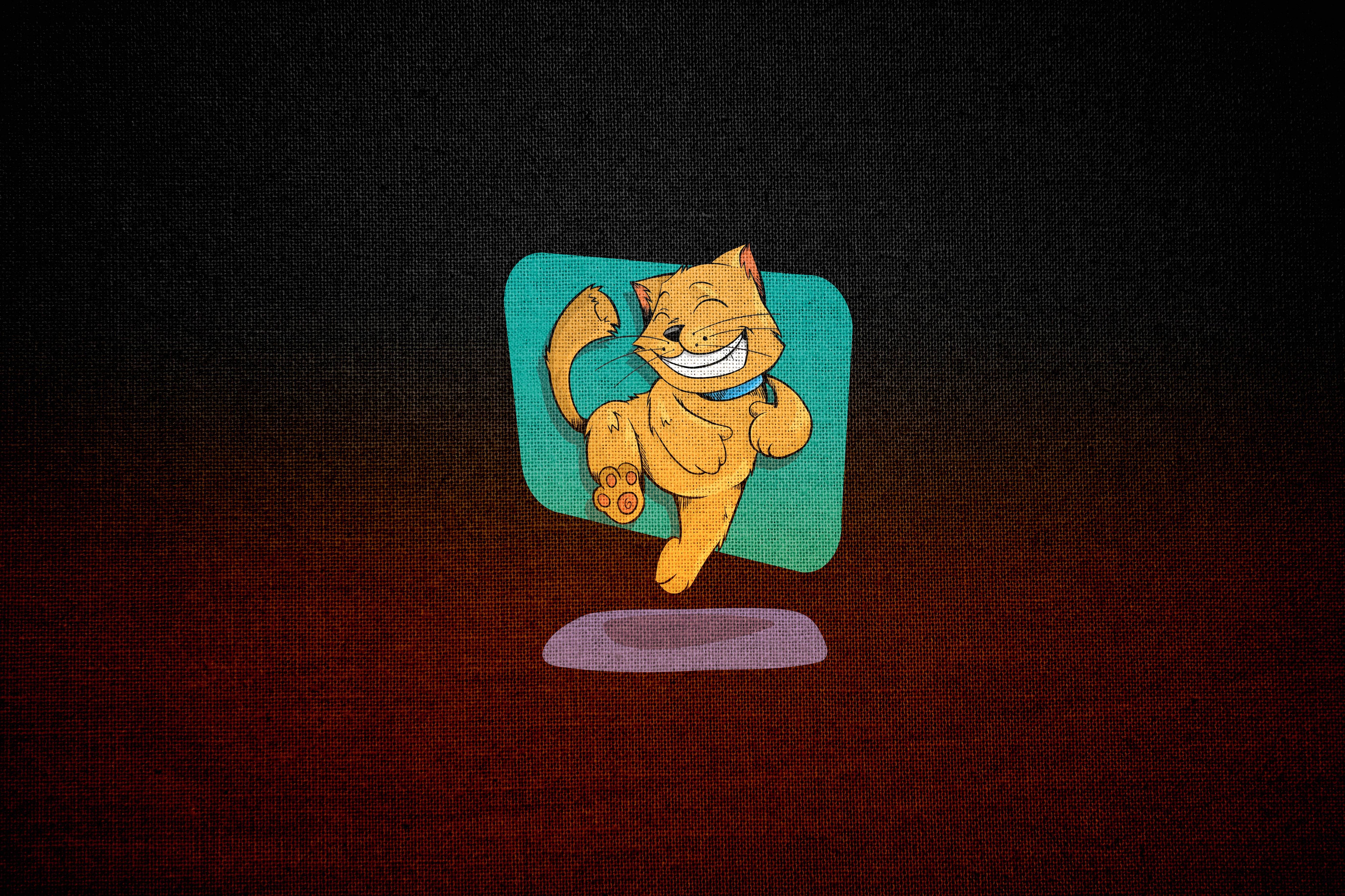 Sarı Zıplayan Mutlu Kedi Duvar Kağıdı