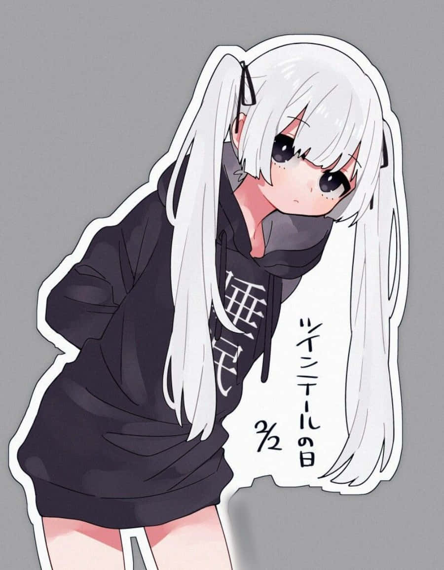 Sarılmaktan daha güzel bir şey yok bu rahat Anime Kızı Sweatshirt'ünde Duvar Kağıdı