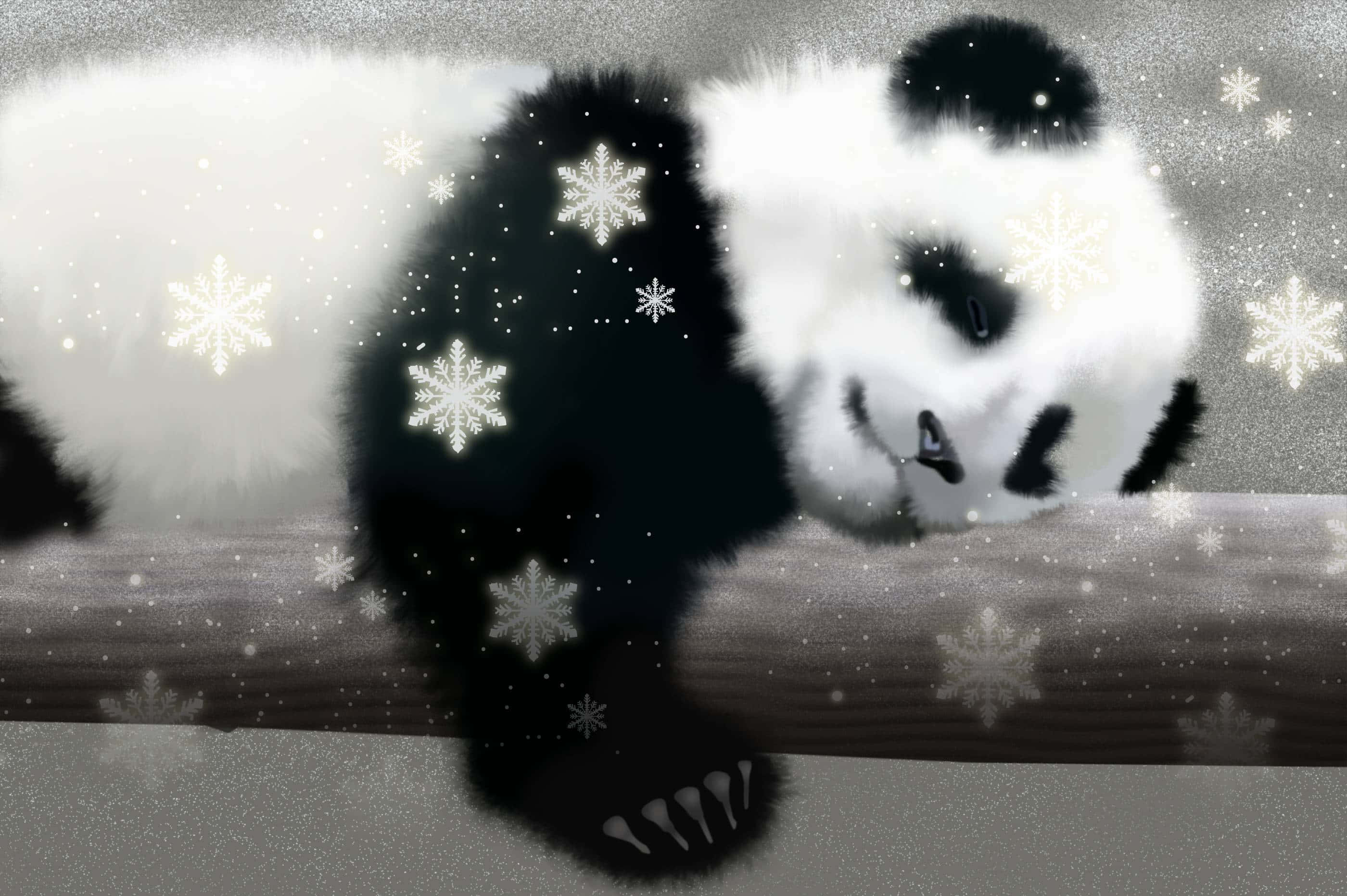 Sarılırken kıvrılmış sevimli bir panda Duvar Kağıdı