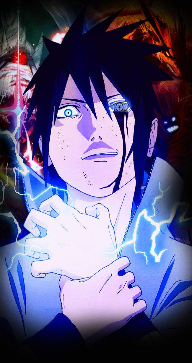 Sasuke'nin Rinnegan gözünün ve Chidori tekniğinin gücünü serbest bırakmak. Duvar Kağıdı