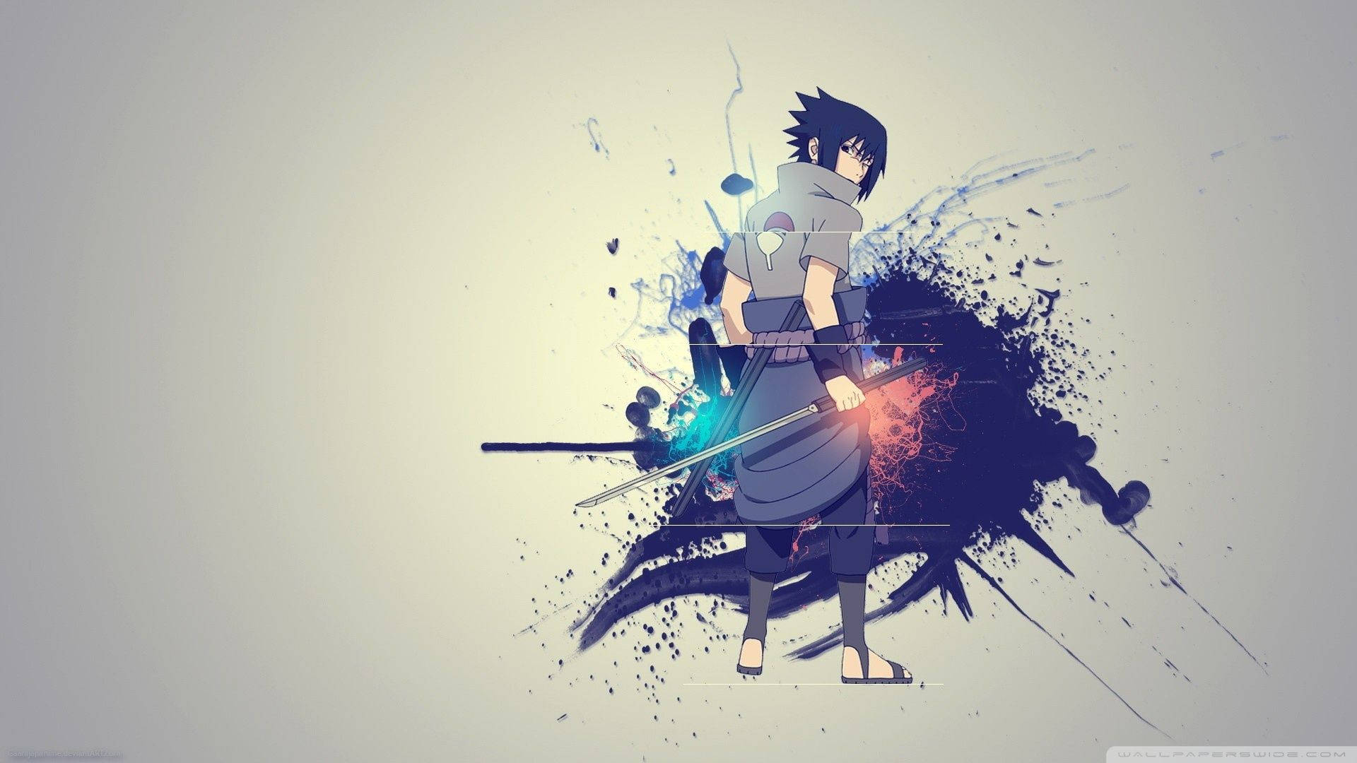 Sasuke Kusanagi kılıcı leke sanatı duvar kağıdı