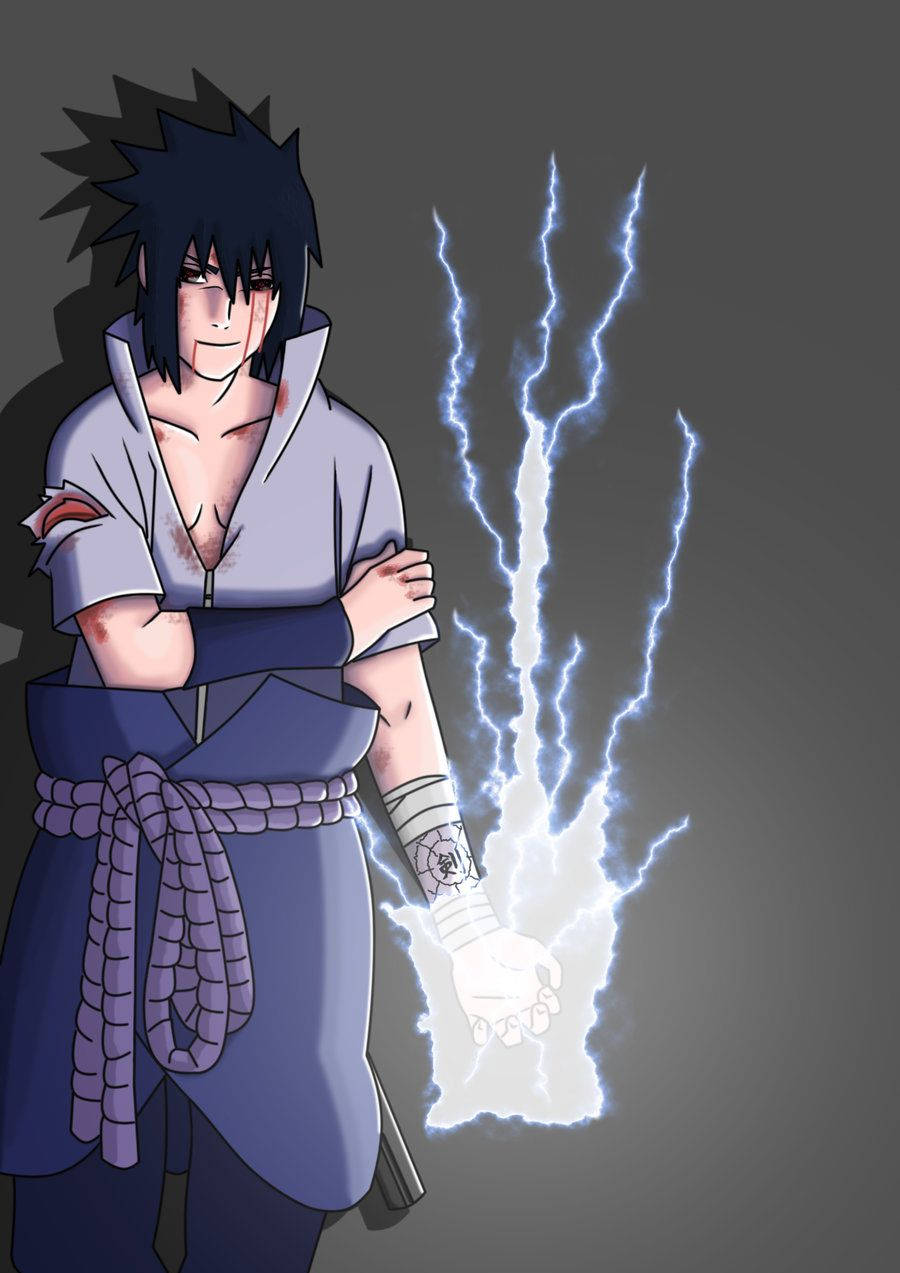 Sasuke Uchiha'nın Yıldırım Hızındaki Chidori El Jutsu'su Duvar Kağıdı