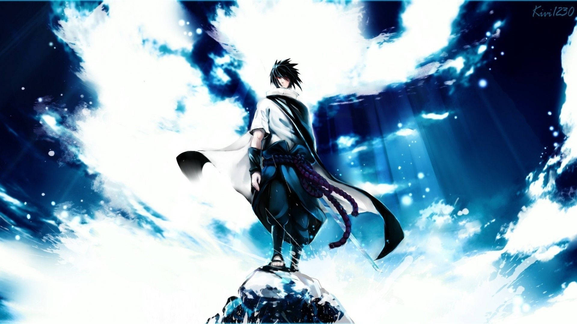 Sasuke Yıldırım Chidori'yi serbest bırakıyor Duvar Kağıdı