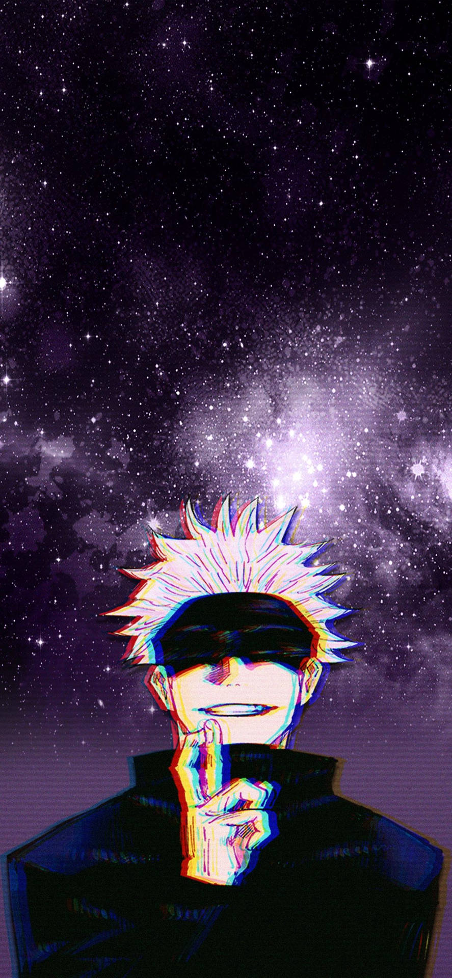 Satoru Gojo Jujutsu Kaisen sonsuz galaksi düzenlemesi duvar kağıdı