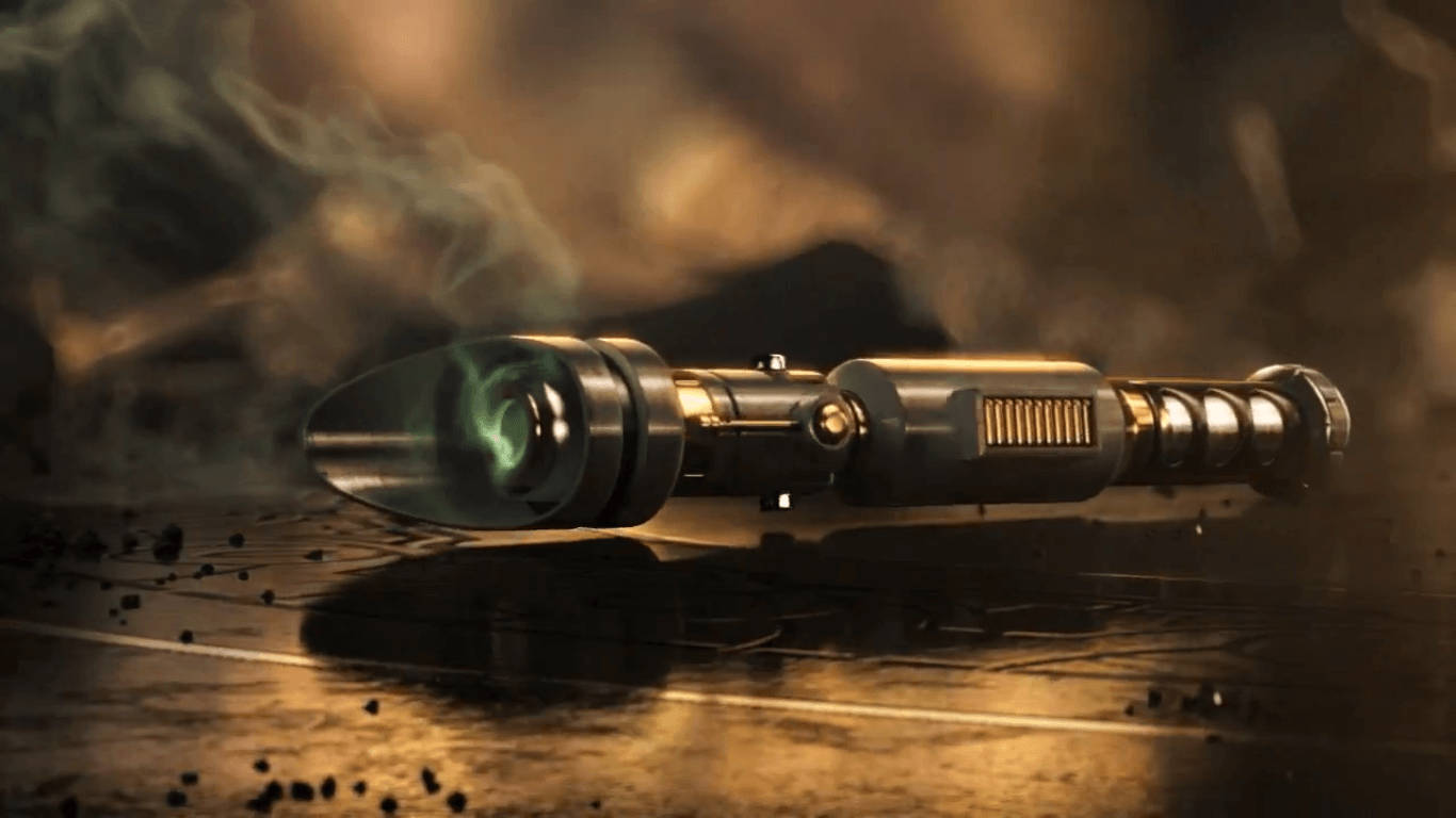 Star Wars duvar kağıdı, bir masada duman çıkaran bir silah