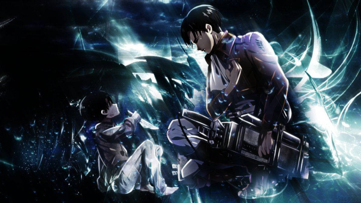Savaşa Hazır Çömelmiş Levi - Attack on Titan Duvar Kağıdı