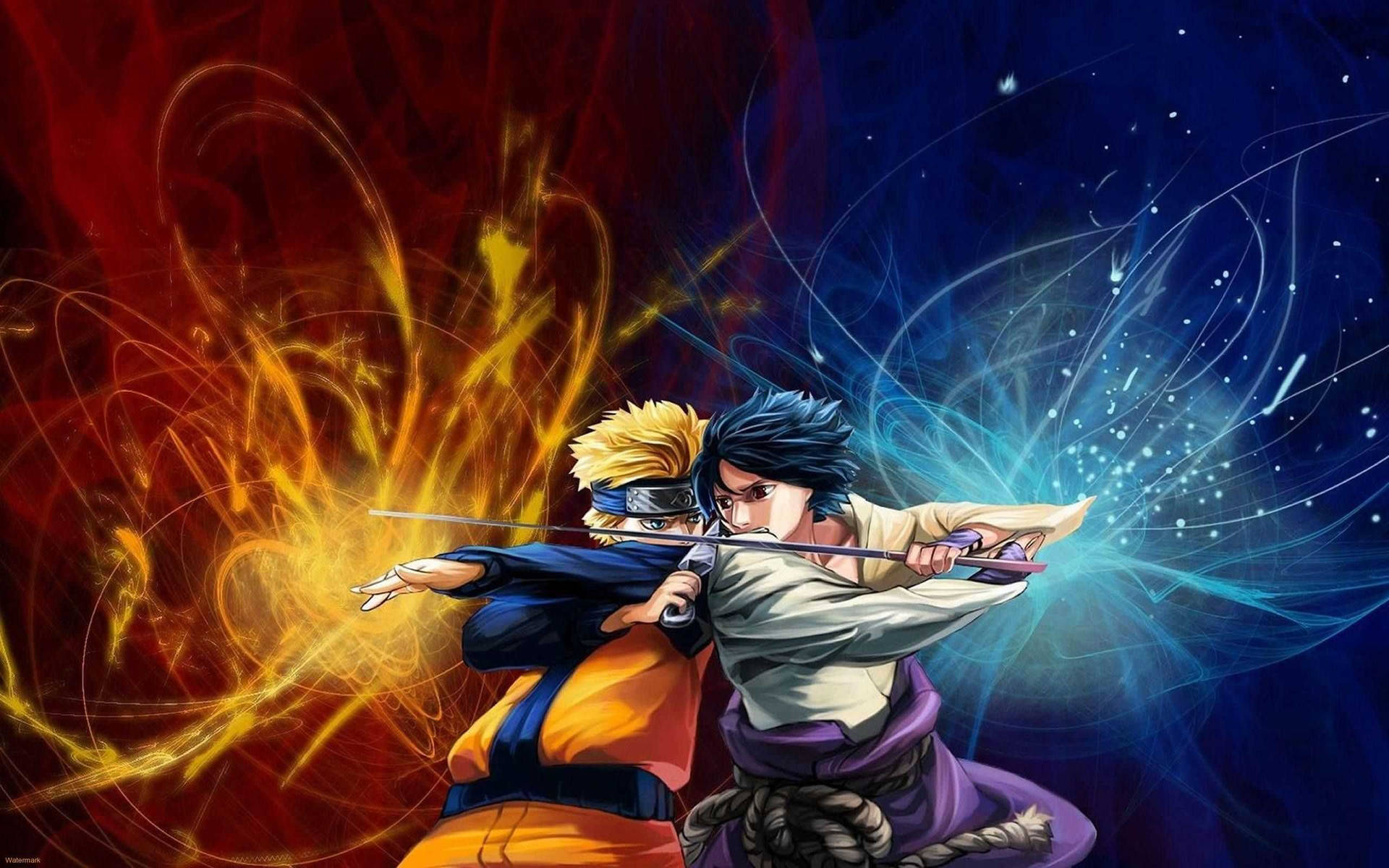 Savaşan Sasuke ve Naruto iPad — Havalı naruto GIF Duvar Kağıdı