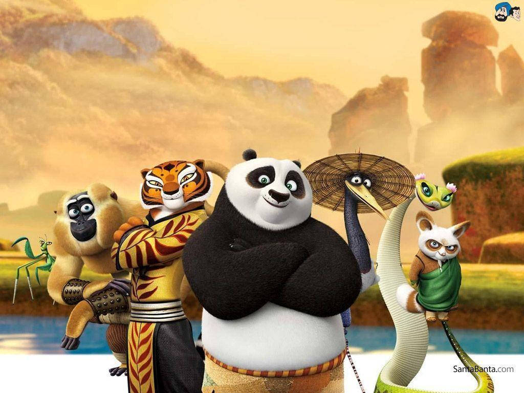 Kollarını Kavuşturmuş Kung Fu Panda ve Arkadaşları