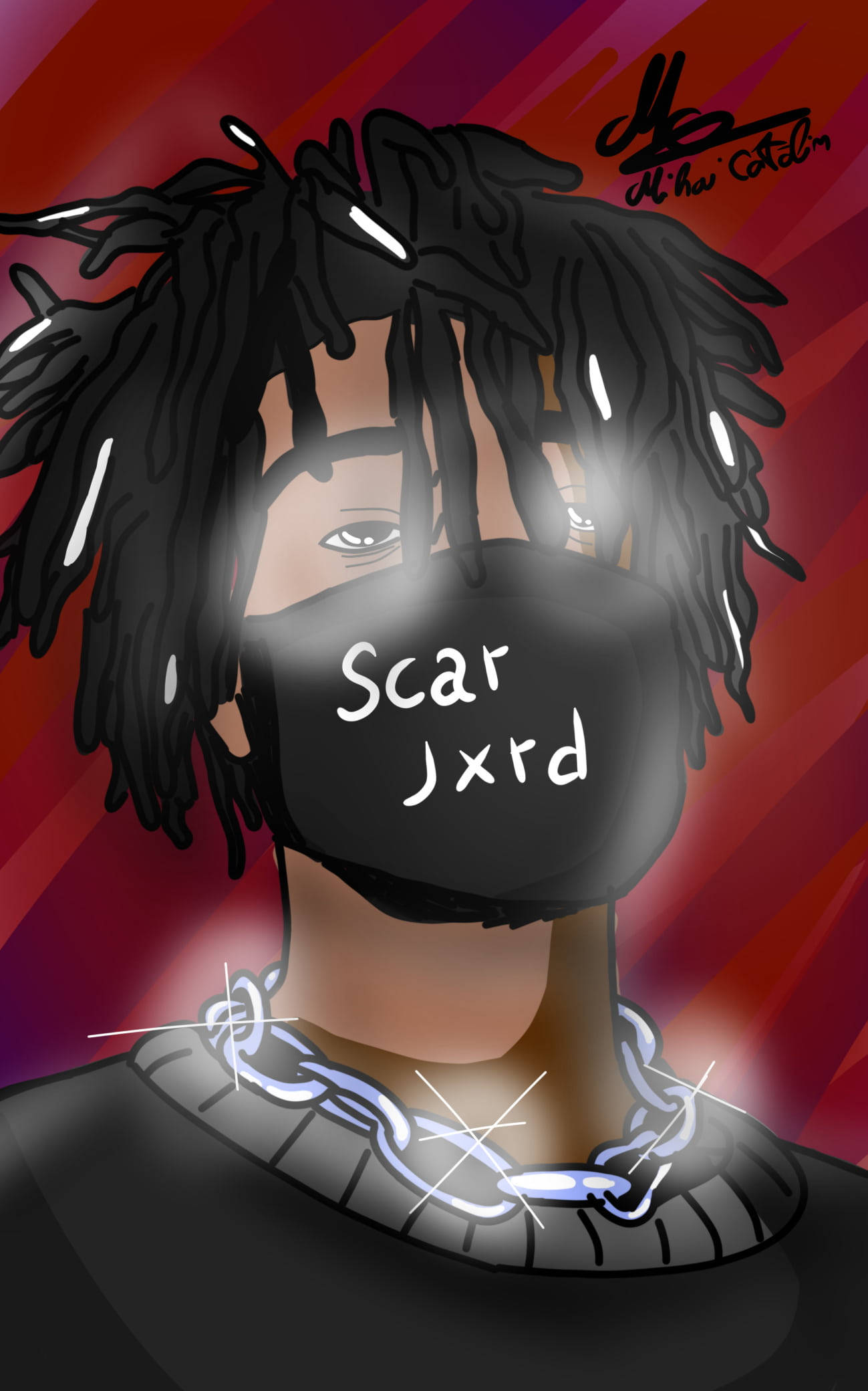 Scarlxrd Kırmızı Hayran Sanatı Duvar Kağıdı