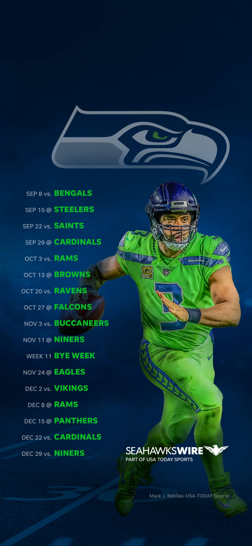 Seattle Seahawks Takvimi Duvar Kağıdı