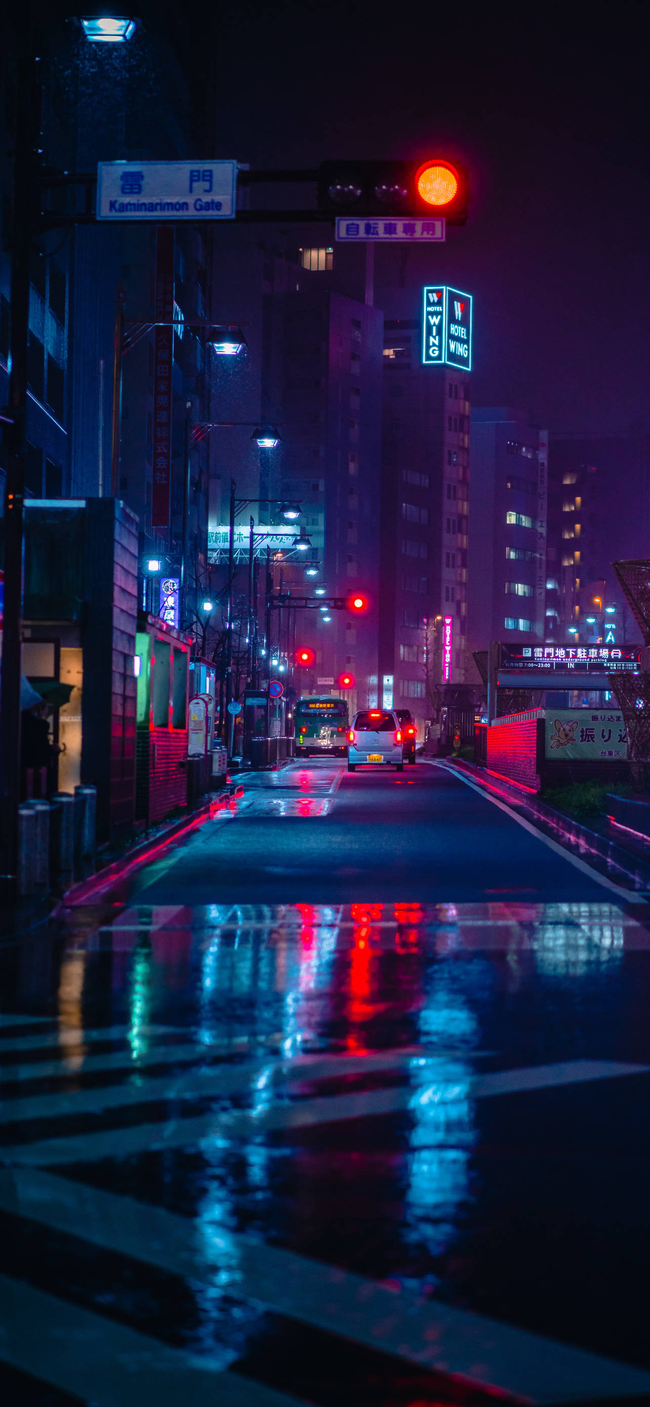 Şehir Manzaralı Neon Estetik iPhone Duvar Kağıdı
