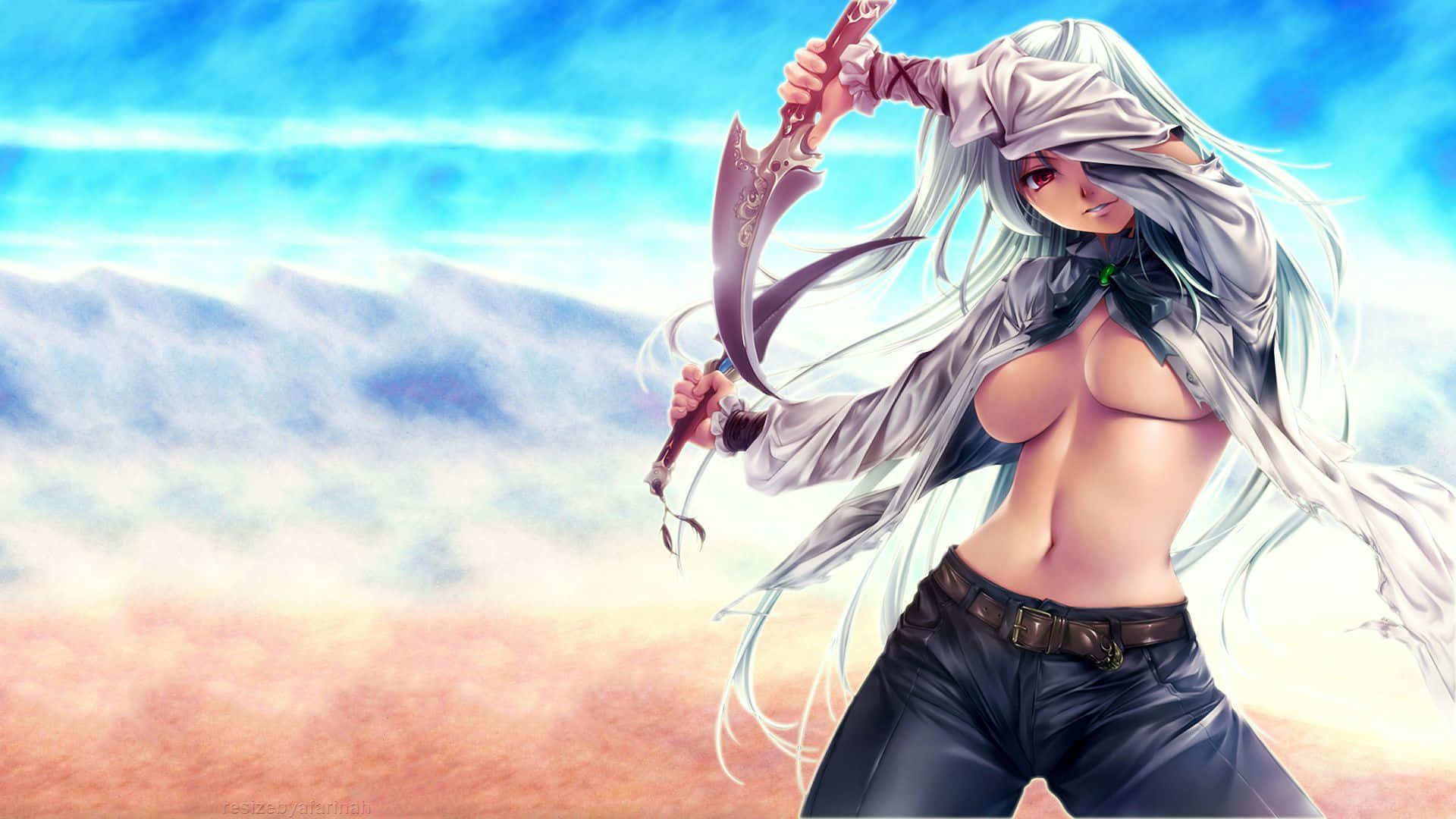 Seksi 3D Anime Kızı Duvar Kağıdı