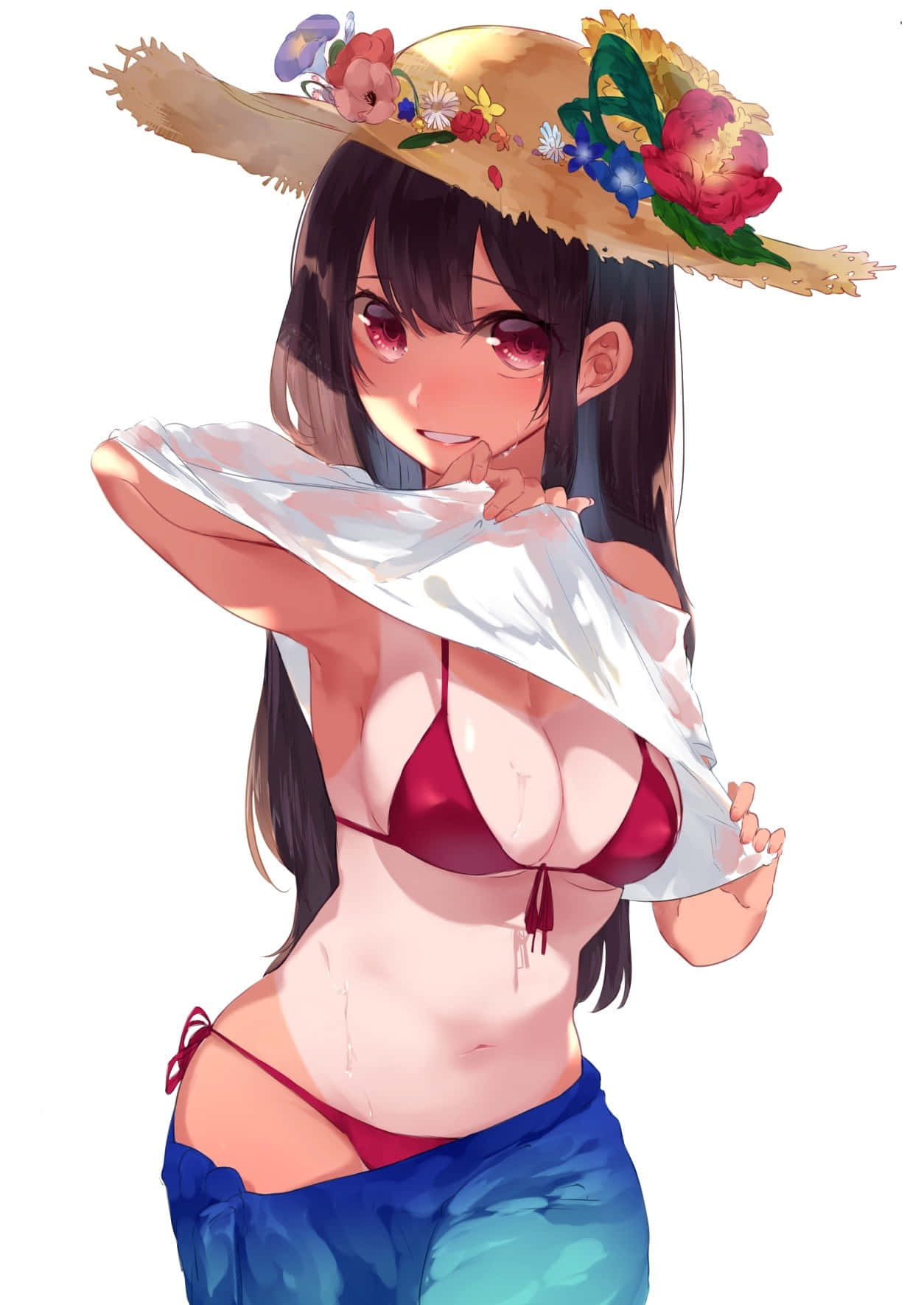 Seksi Anime Kızı Yaz Bikini Duvar Kağıdı