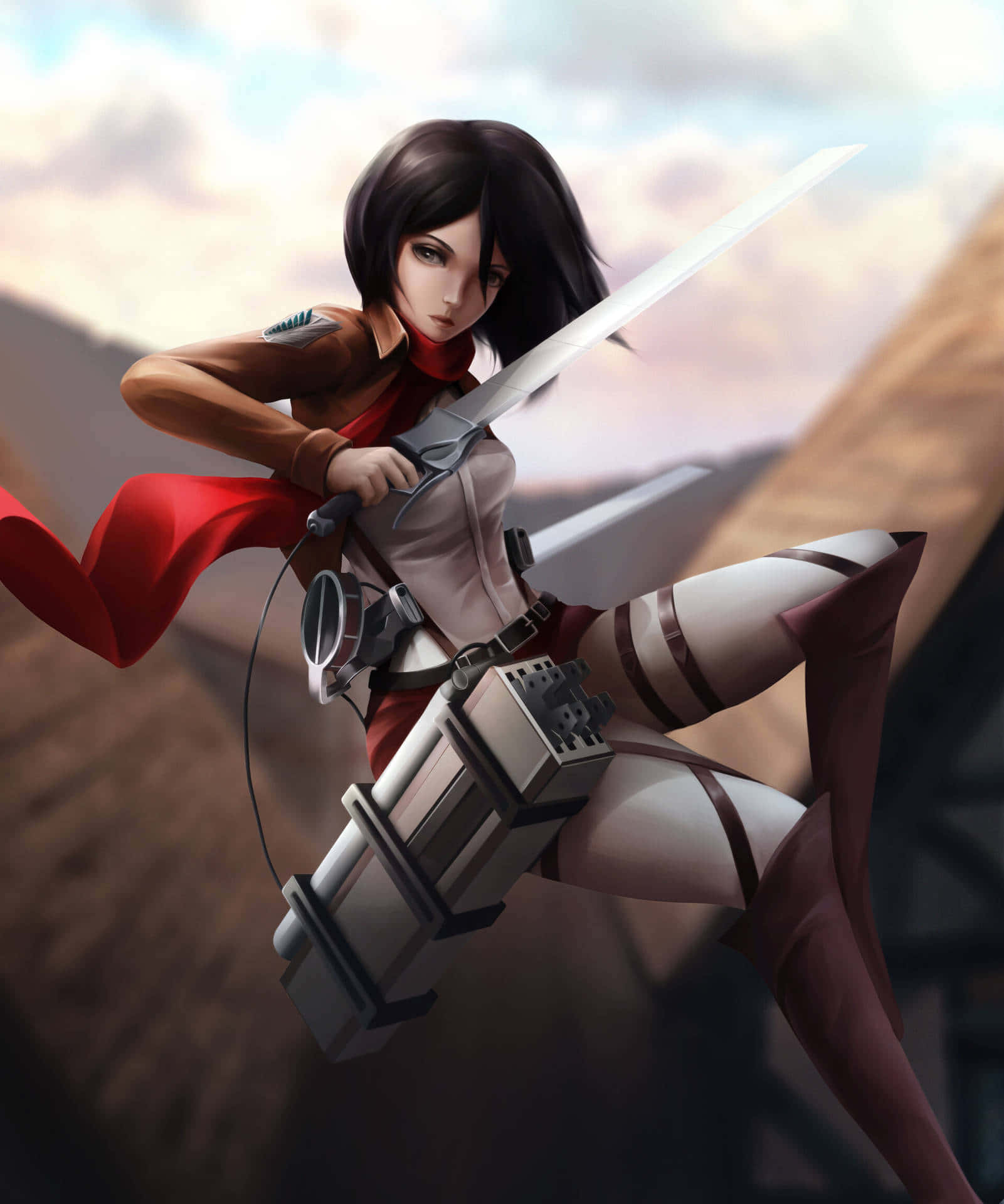 Seksi Anime Mikasa Ackerman Shingeki Duvar Kağıdı