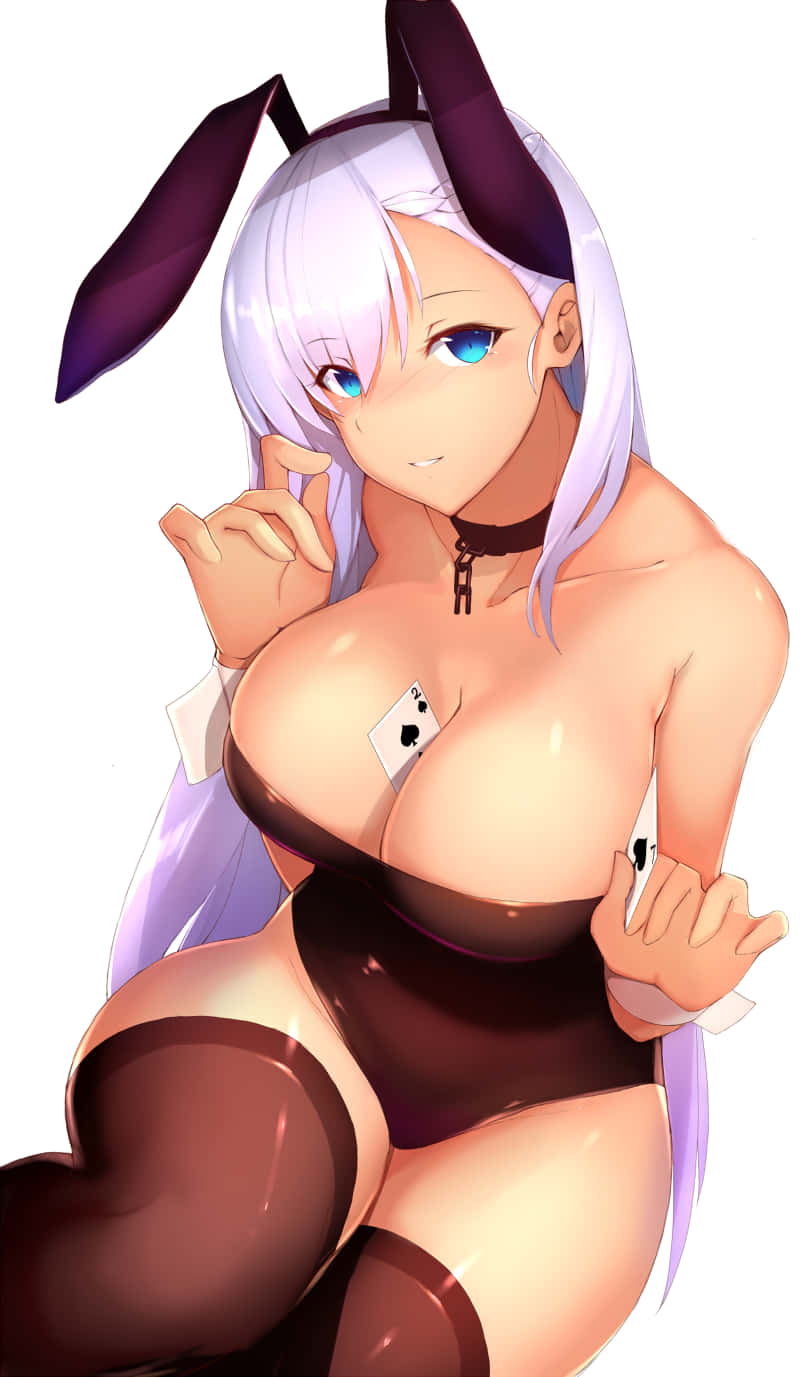Seksi Anime Tavşan Kız Kartı Duvar Kağıdı