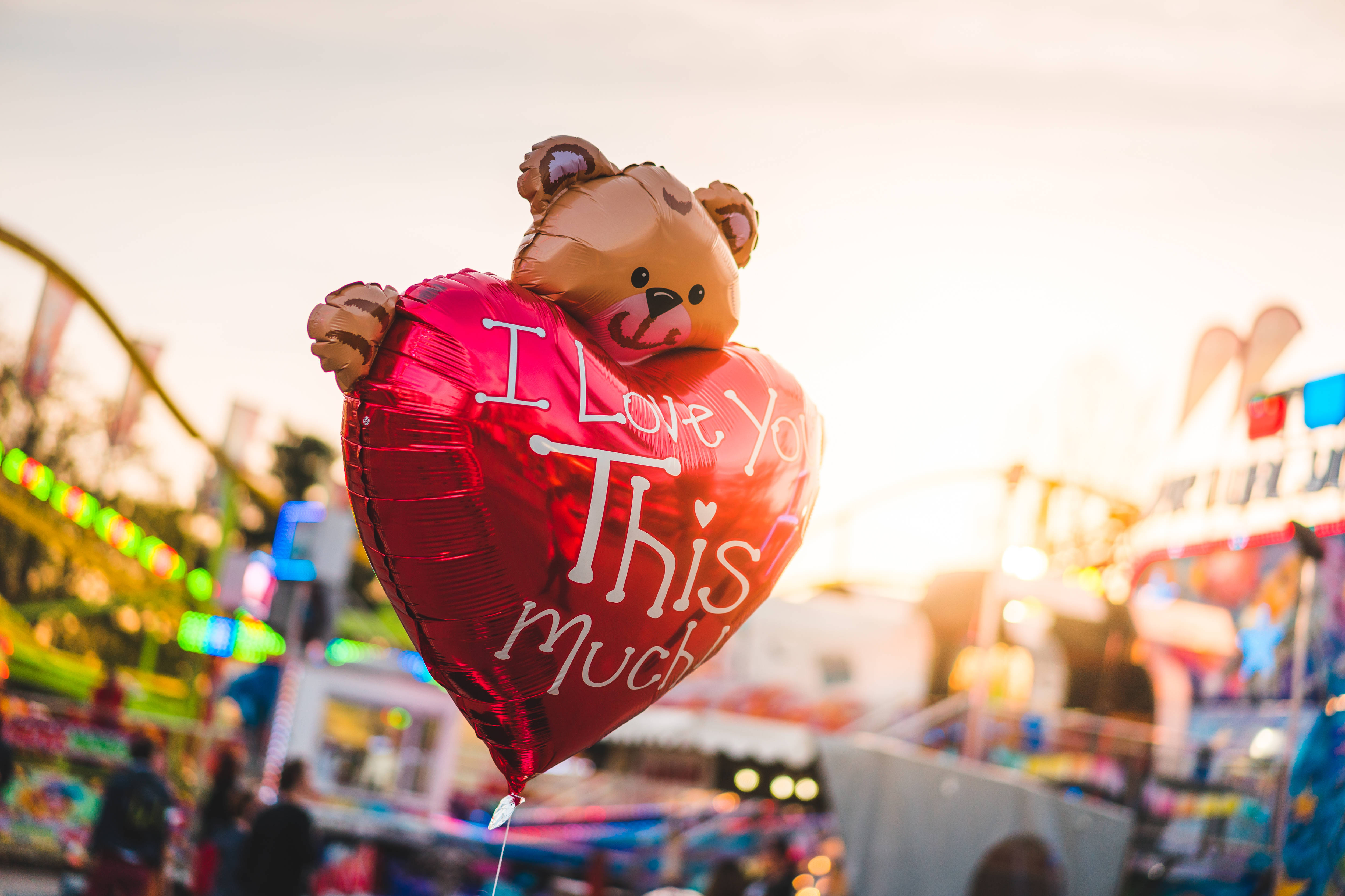 Seni Çok Seviyorum Kalp Balon Duvar Kağıdı