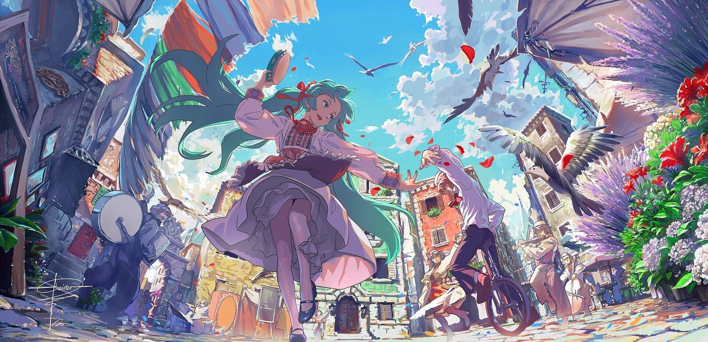 Şenlikli Anime Dansı Duvar Kağıdı