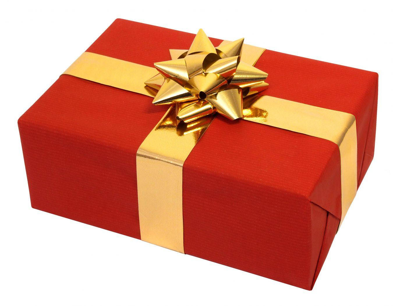 Şenlikli Kırmızı ve Altın Rengi Noel Hediyesi Duvar Kağıdı