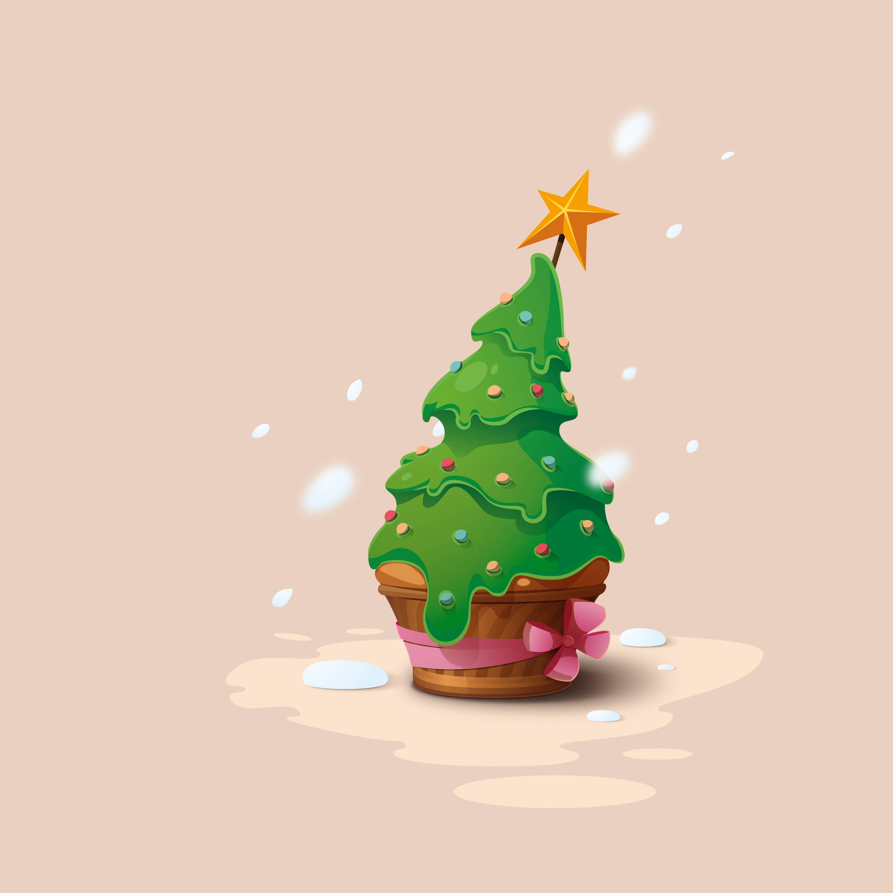 Şenlikli Noel Ağacı Kek Kurabiyesi Duvar Kağıdı