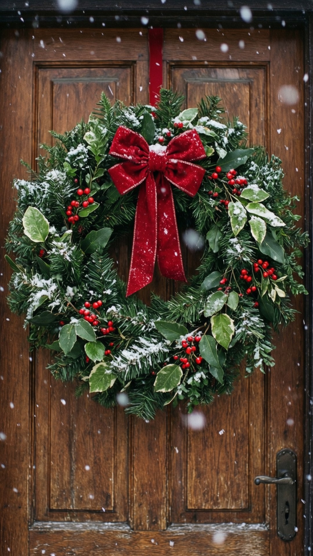 Şenlikli Noel Çelengi Duvar Kağıdı