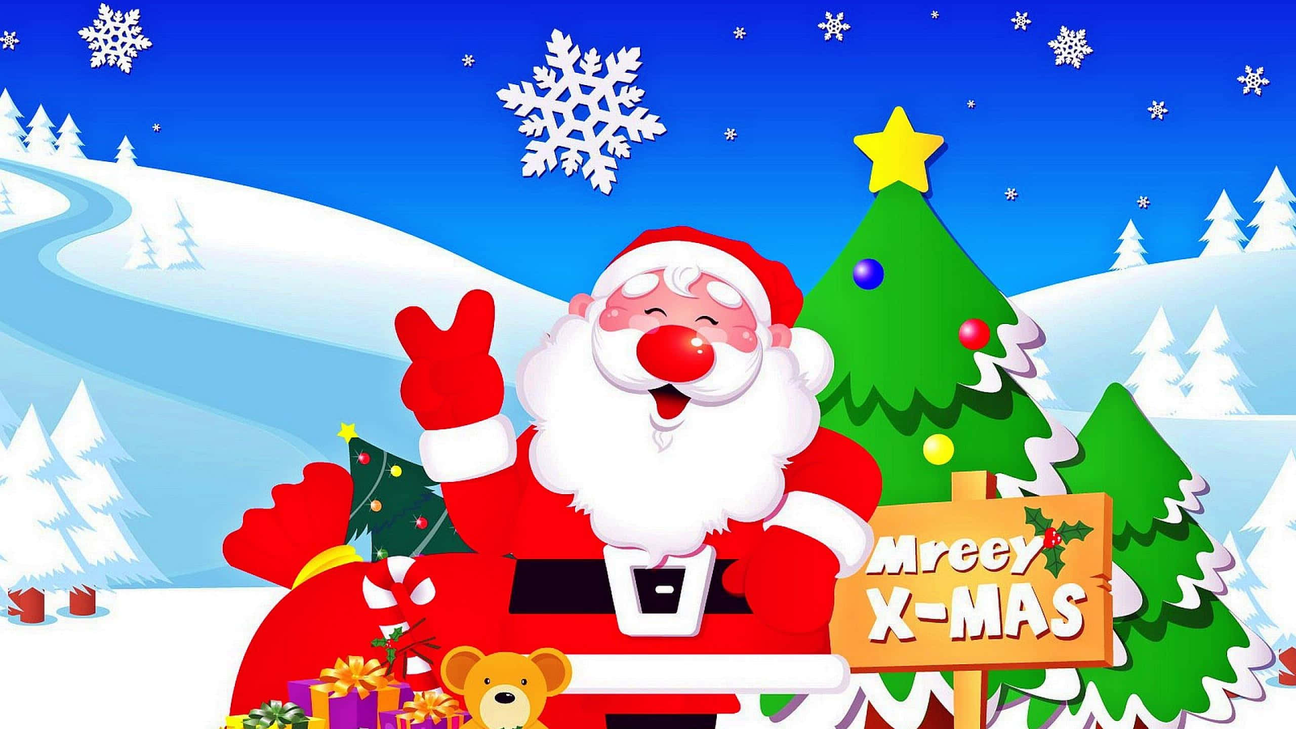 Şenlikli sezonu bu sevimli Noel arka planıyla kutlayın! Duvar Kağıdı