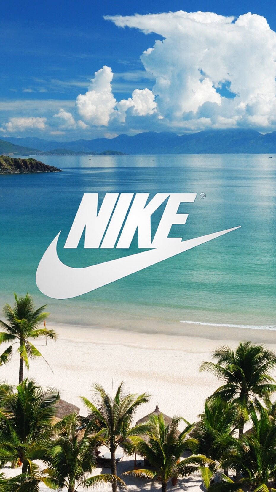 Serin Plaj Nike Amblemiyle Duvar Kağıdı