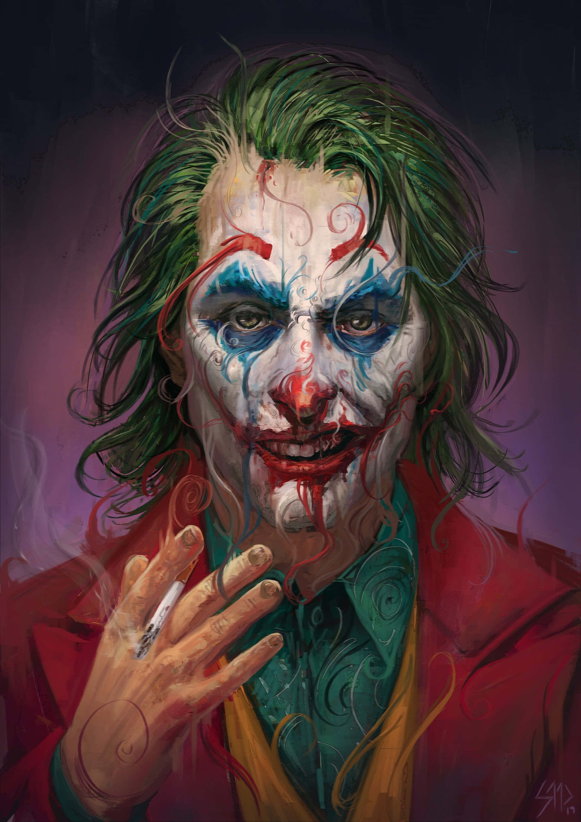 Sert ve ikonik bir görünüm: Joker Maskesi Duvar Kağıdı